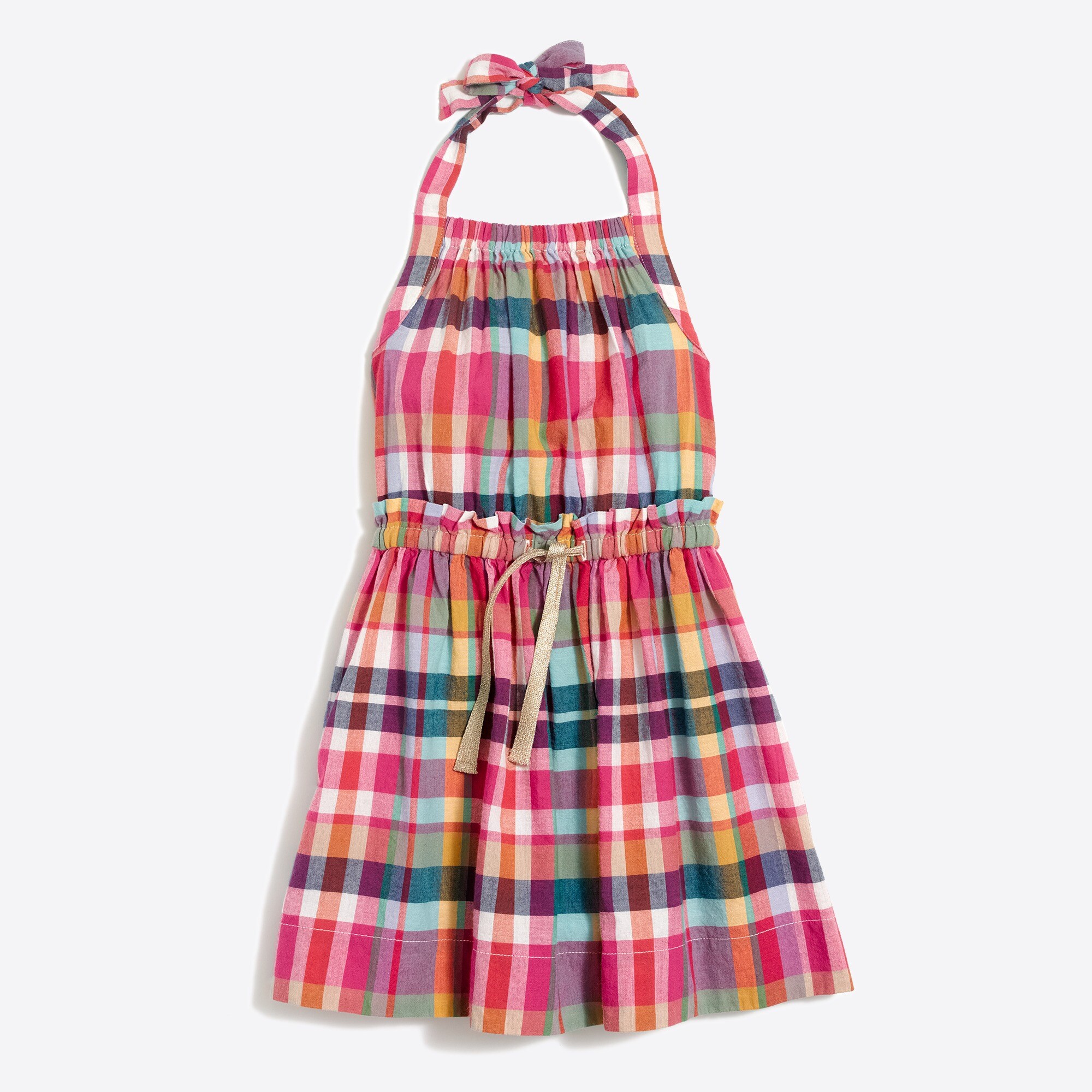 Girls' summer plaid dress