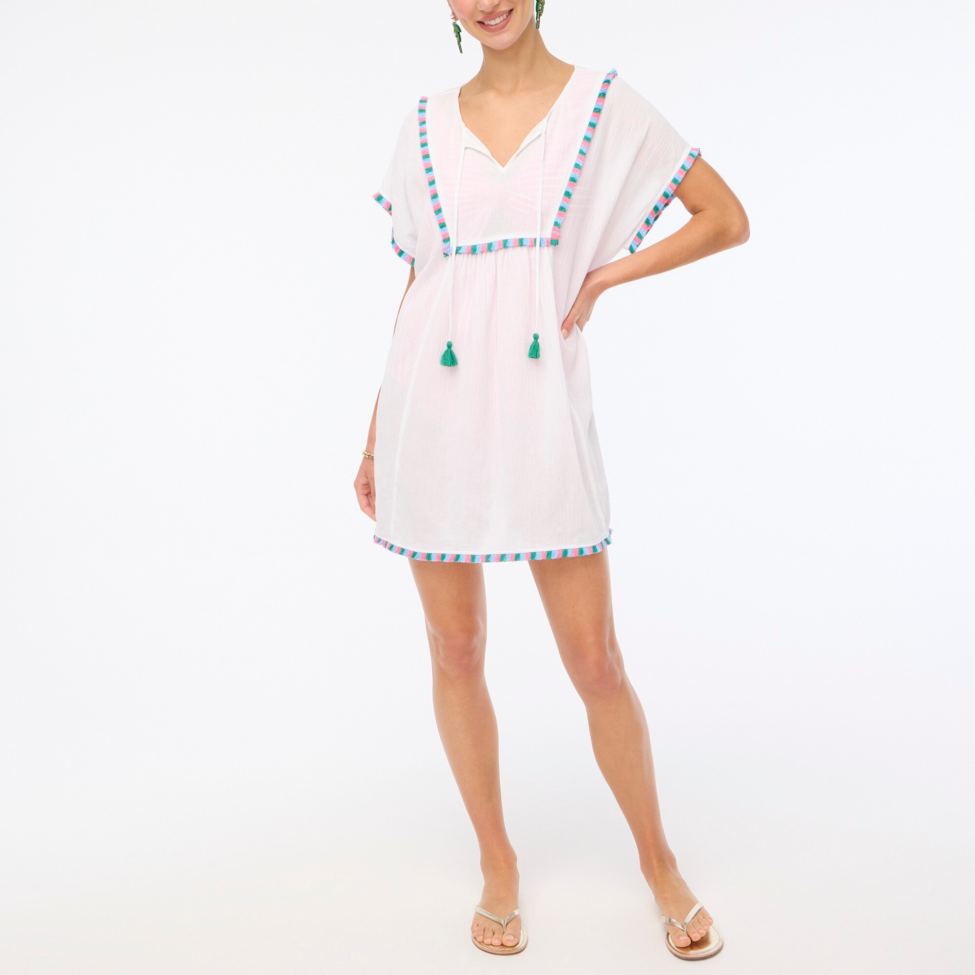 Fringe tunic cover-up