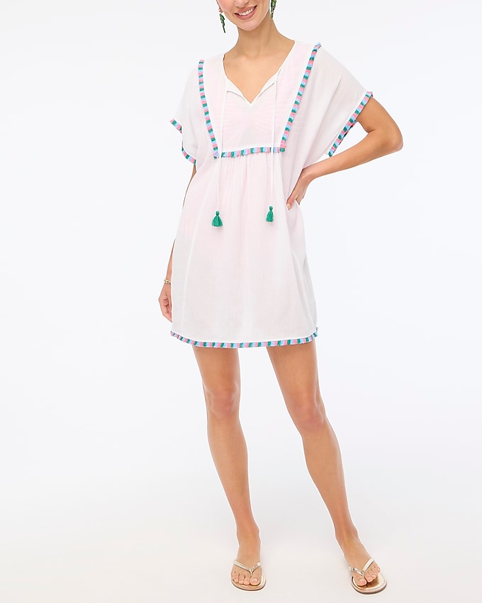 factory: fringe tunic cover-up for women, right side, view zoomed