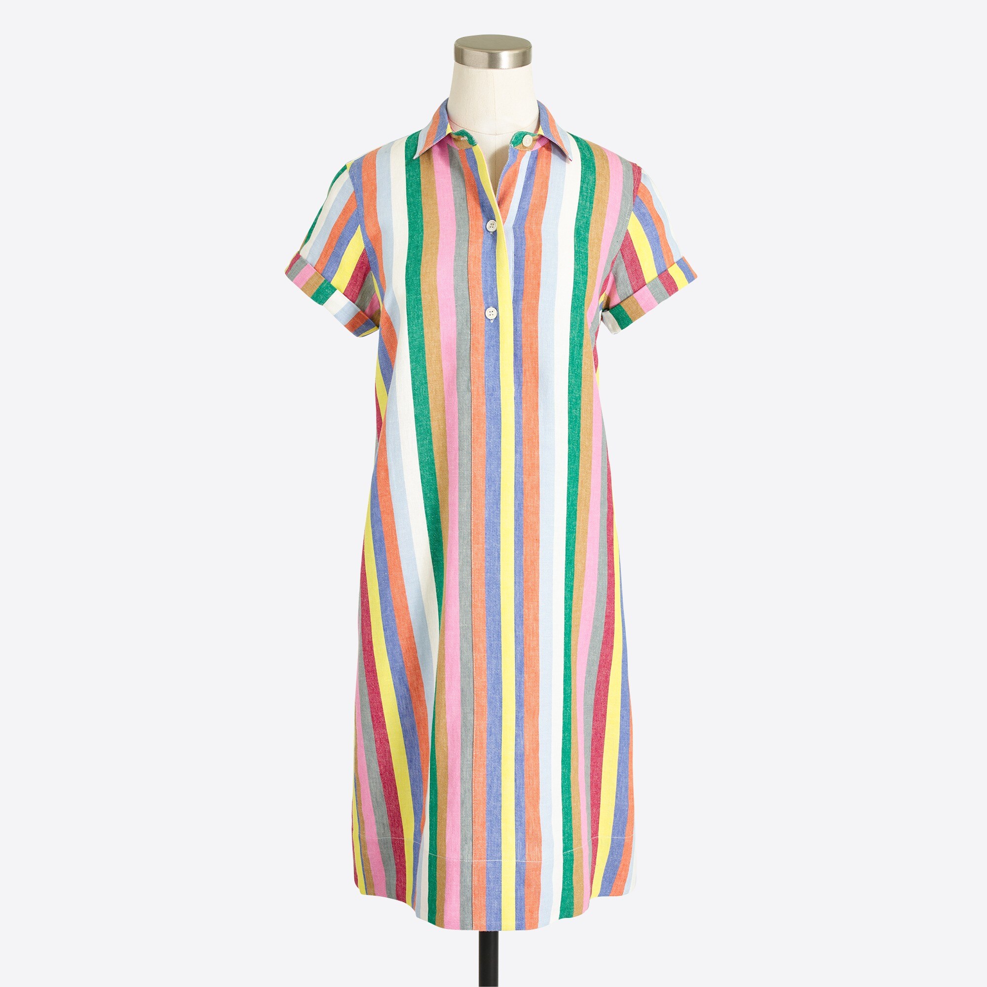 colorful stripe shirt-dress for women