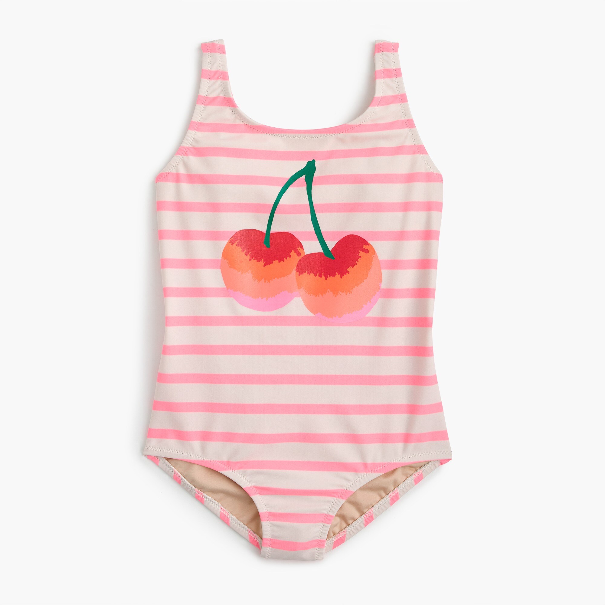 J.Crew Girls' Striped Onepiece Swimsuit With Cherries