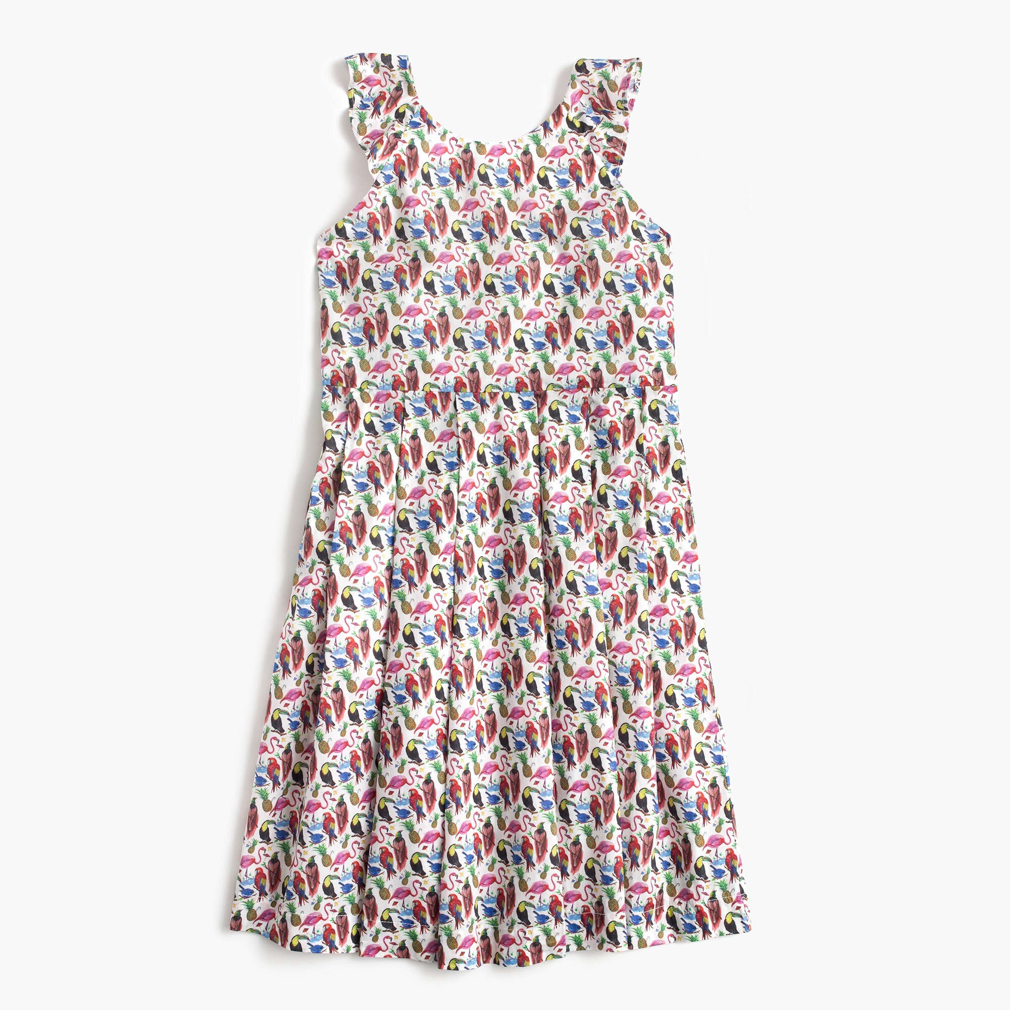 J.Crew Girls' Pleated Dress In Liberty® Birds Of Paradise Print