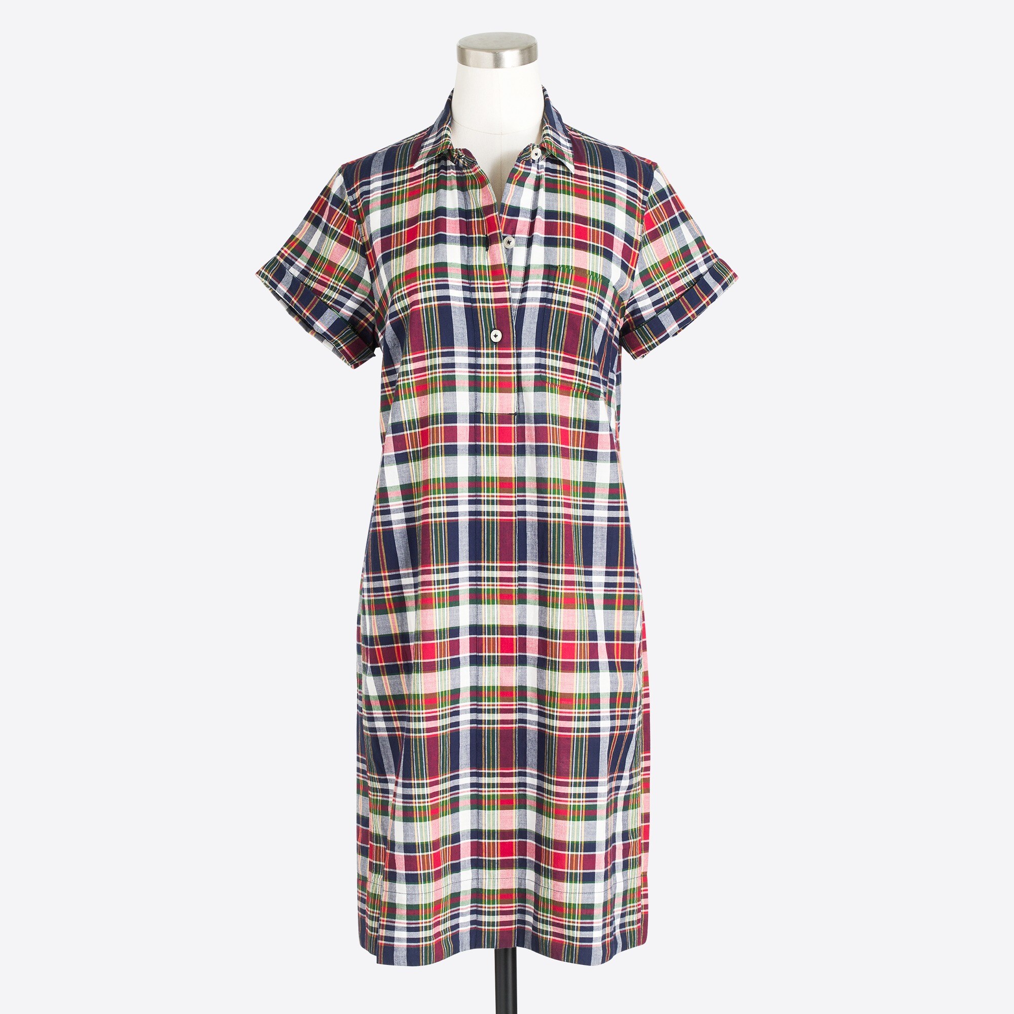 plaid shirt-dress for women