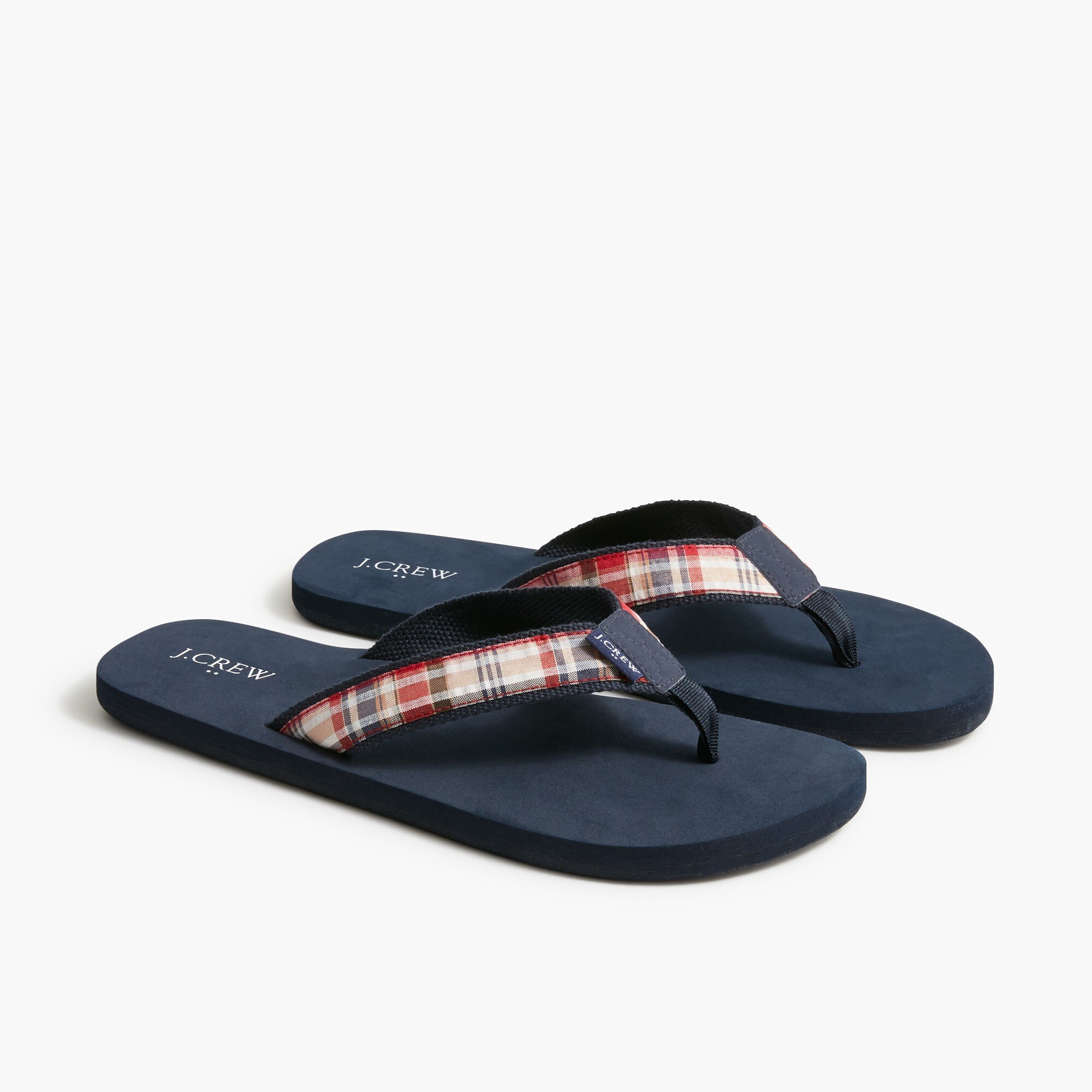 Plaid flip-flops