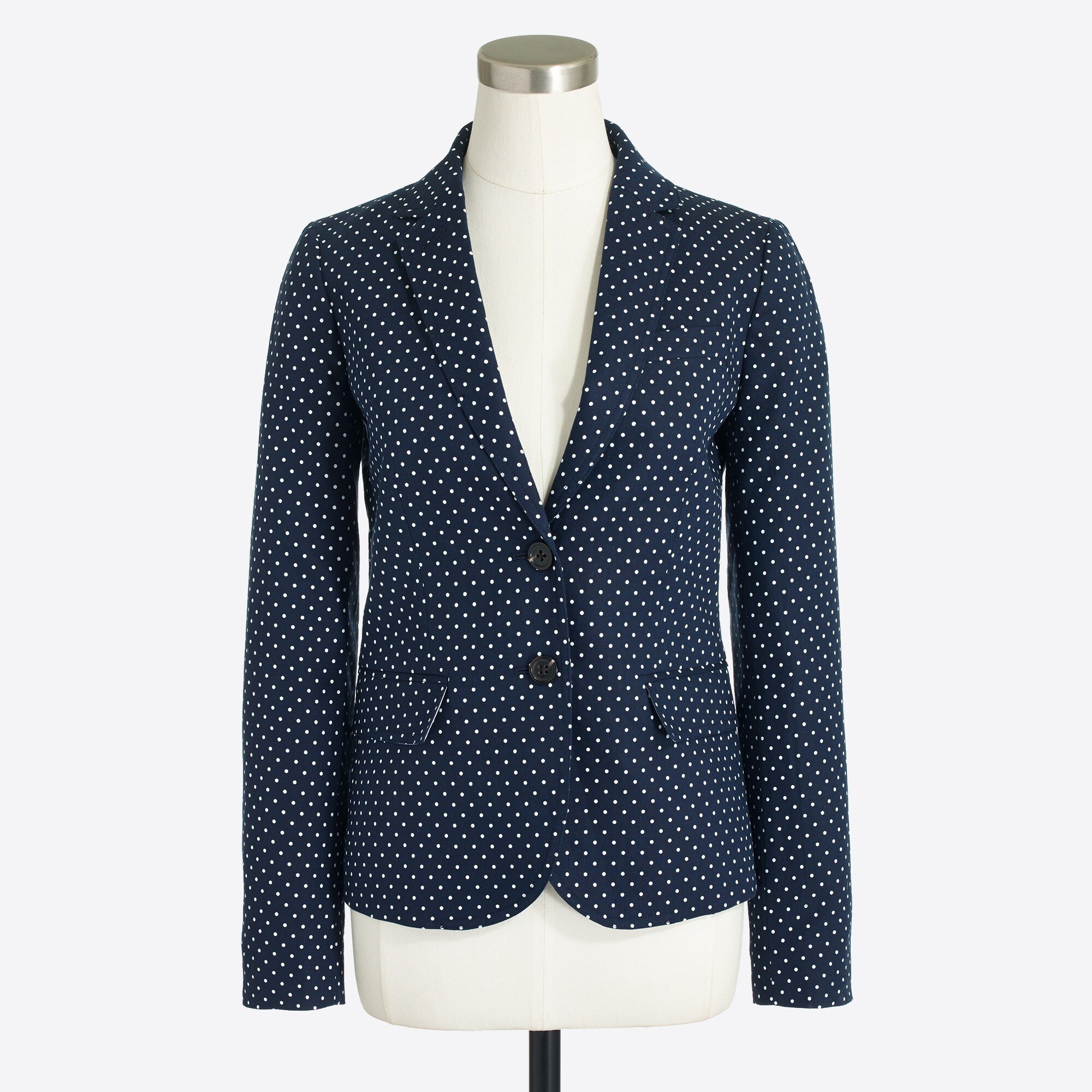 polka-dot schoolboy blazer in linen-cotton for women