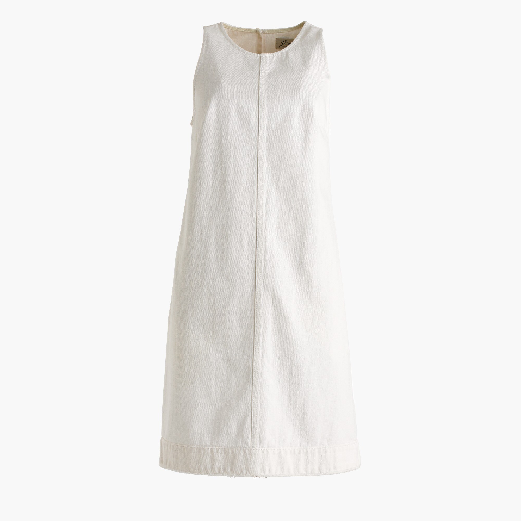White denim shift dress