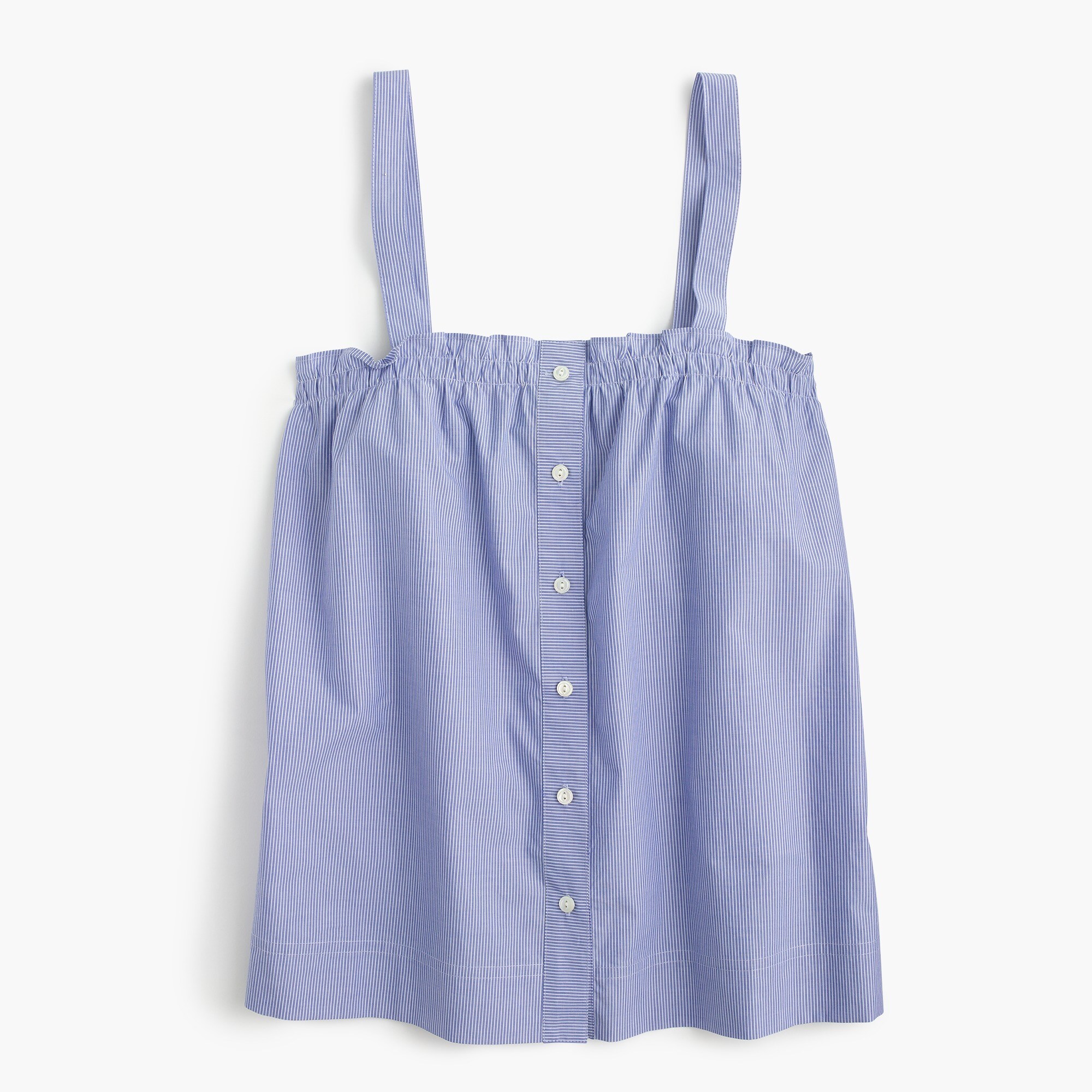Button-front ruffle top