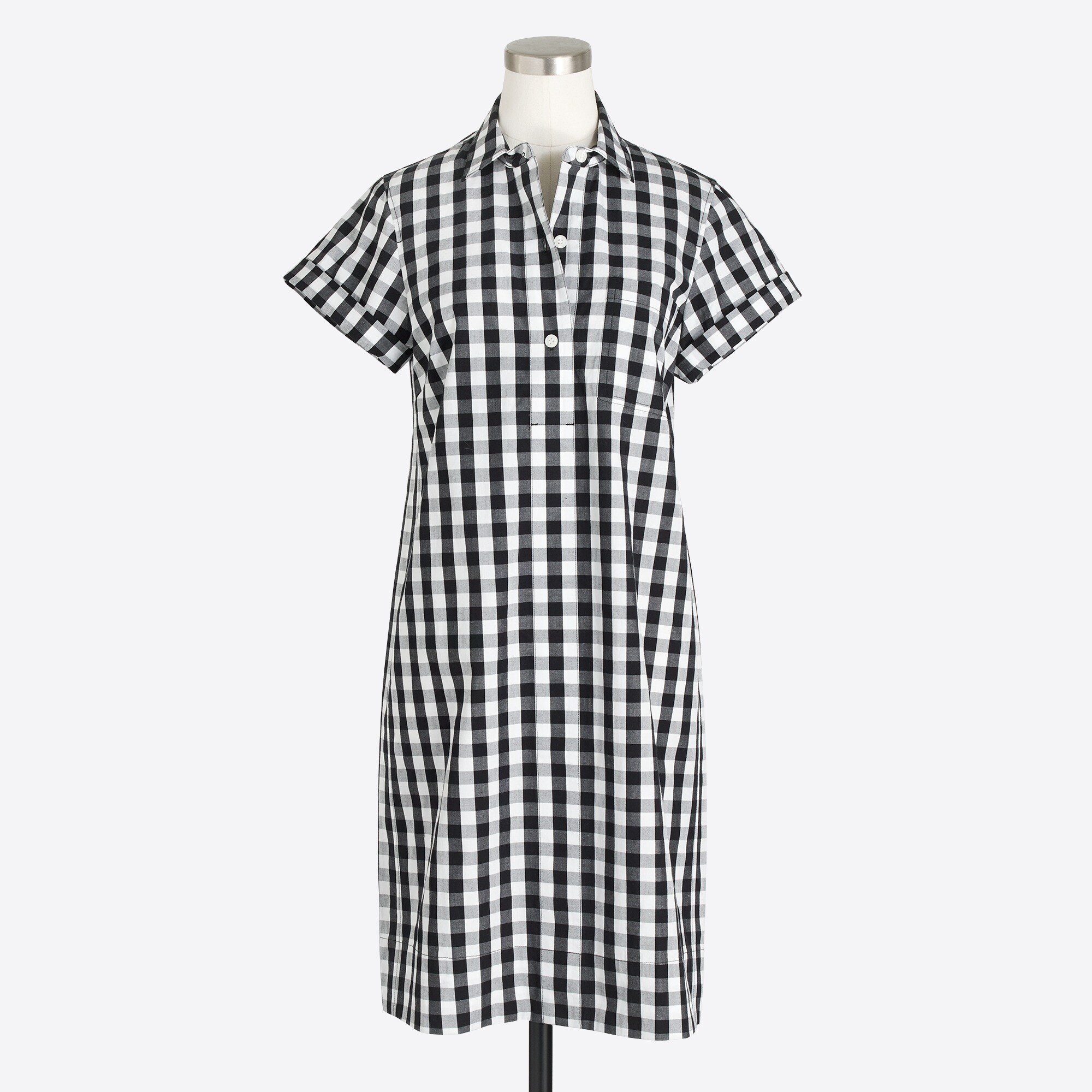 gingham shirt dress Dress, Black 34in Medium Sage Seersucker Gingham Royal Shirt
