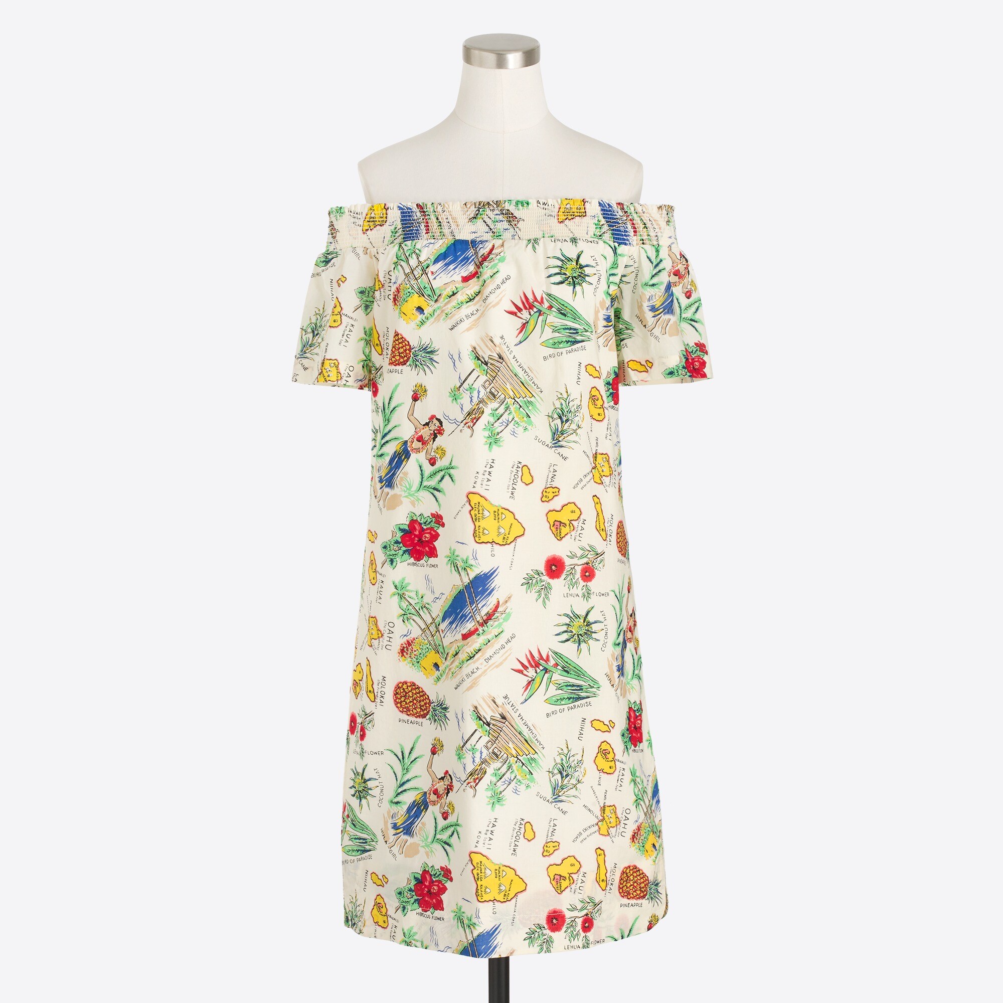 printed off-the-shoulder dress for women