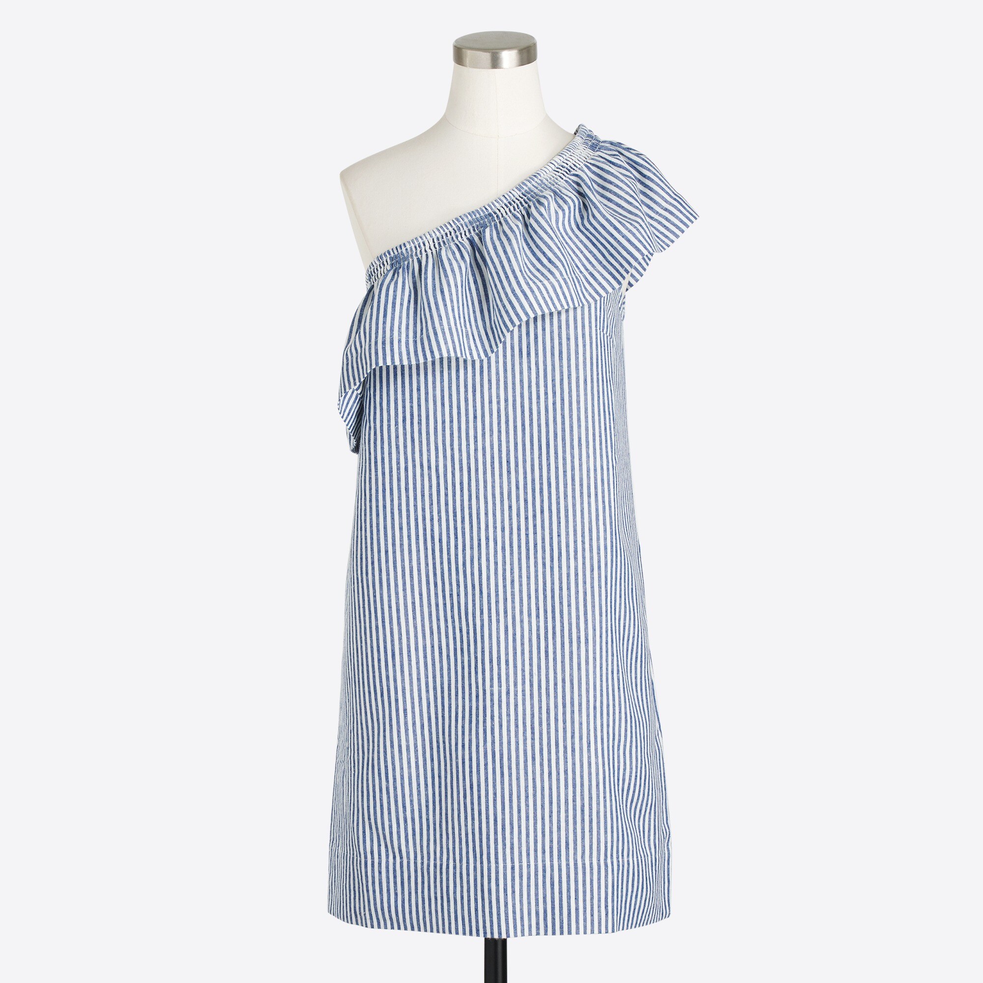 striped one-shoulder dress for women