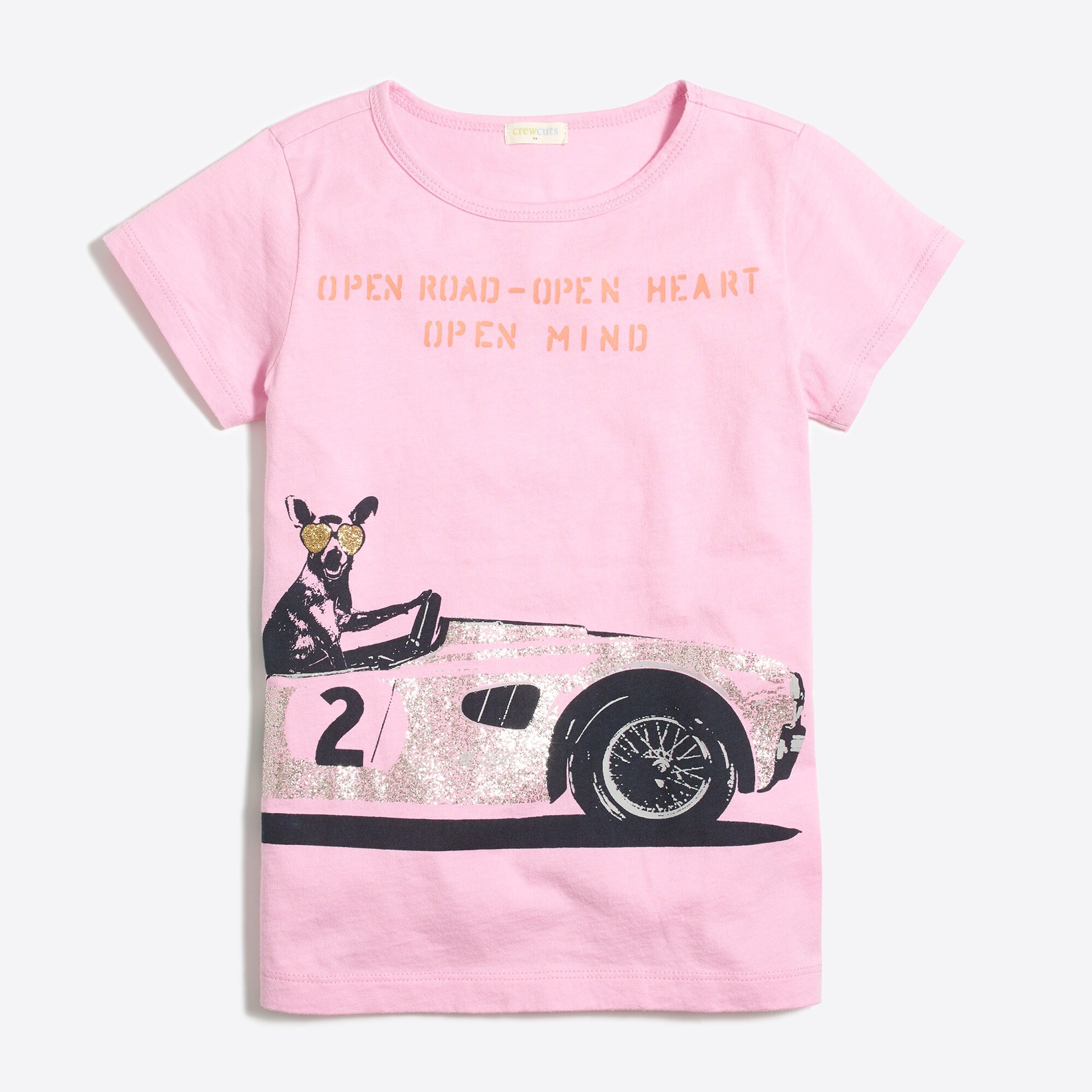 Girls' dog racecar graphic tee