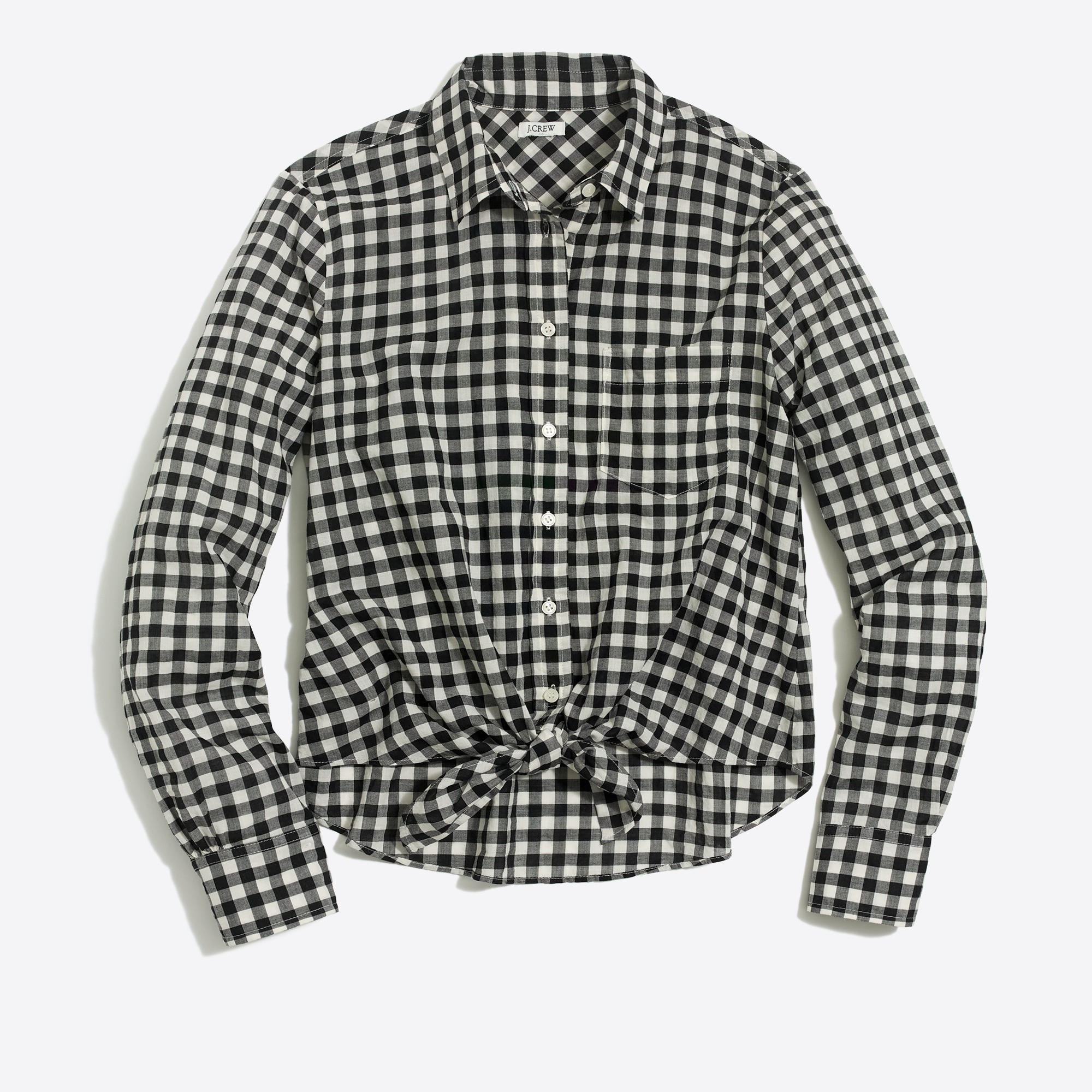 Printed tie-waist shirt