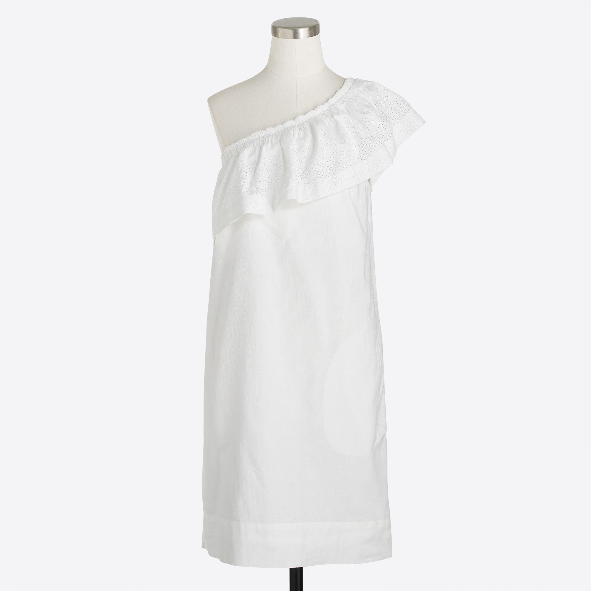 one-shoulder eyelet dress for women