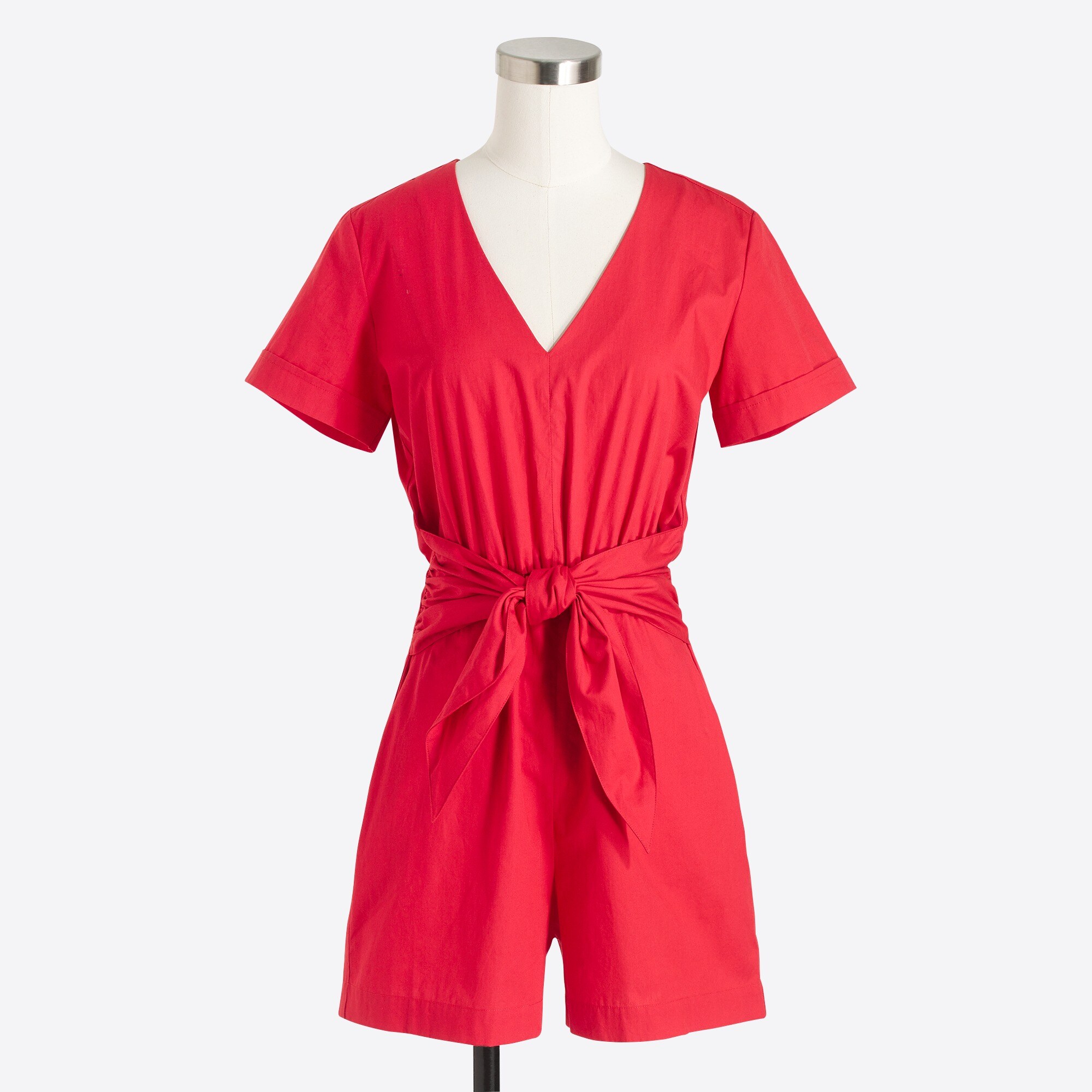 tie-front romper for women
