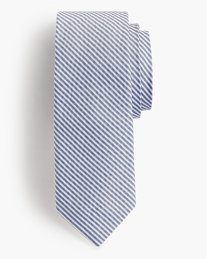 j.crew: english silk tie in seersucker for men, right side, view zoomed