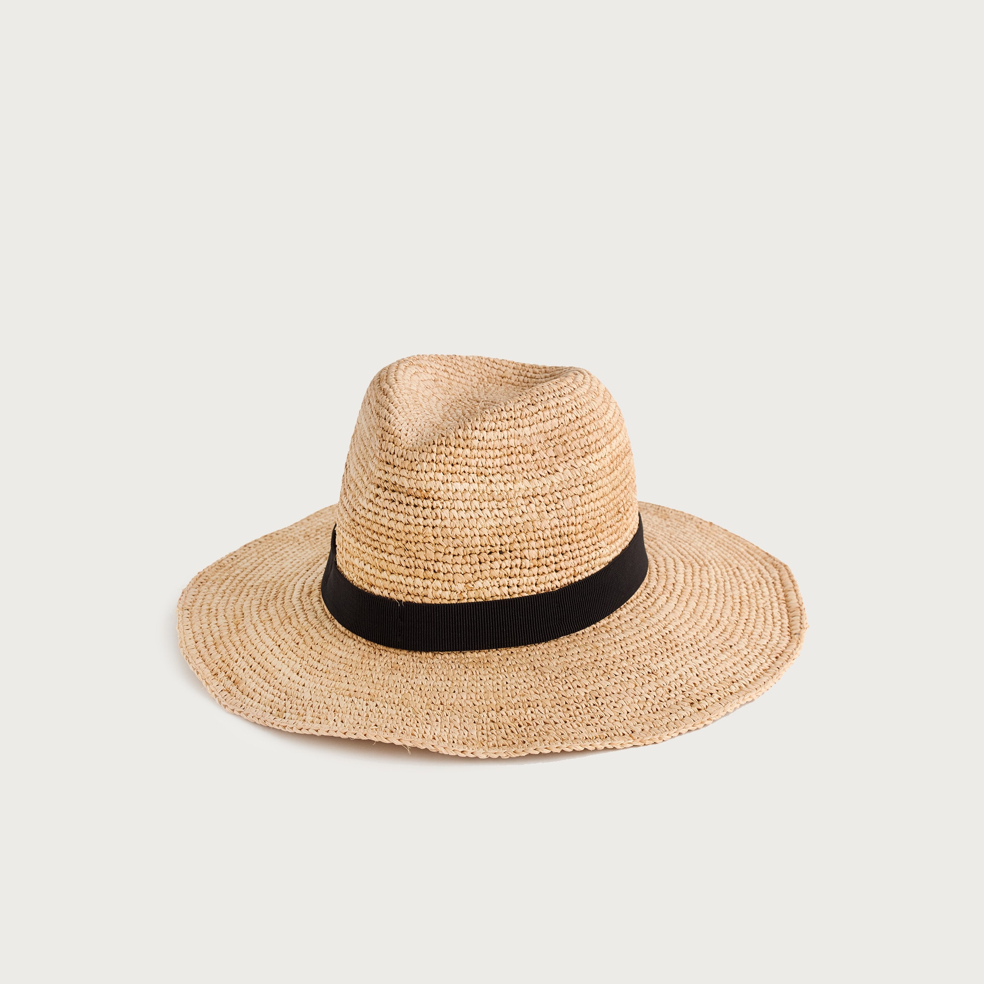 Wide-brim packable straw hat