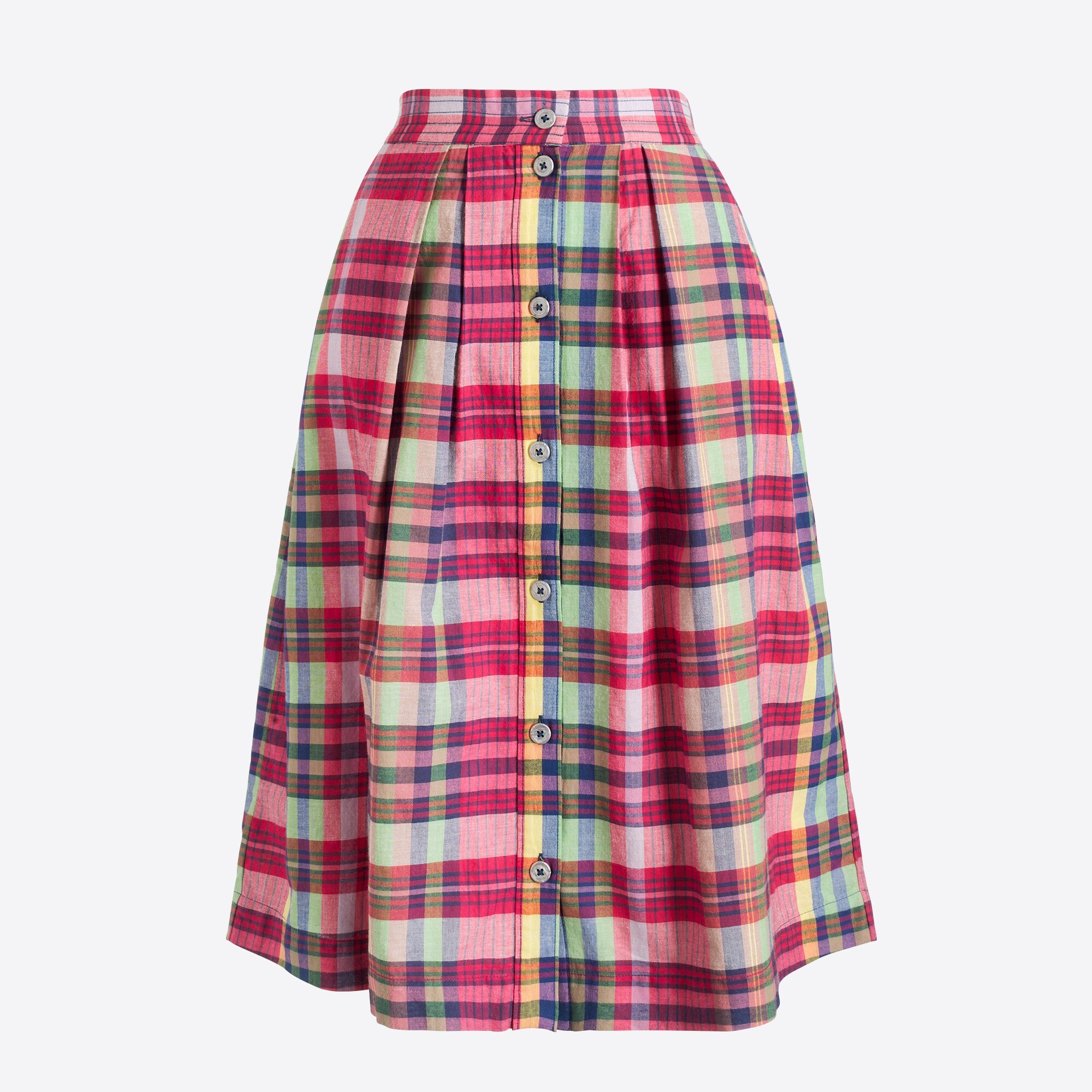 Plaid midi skirt