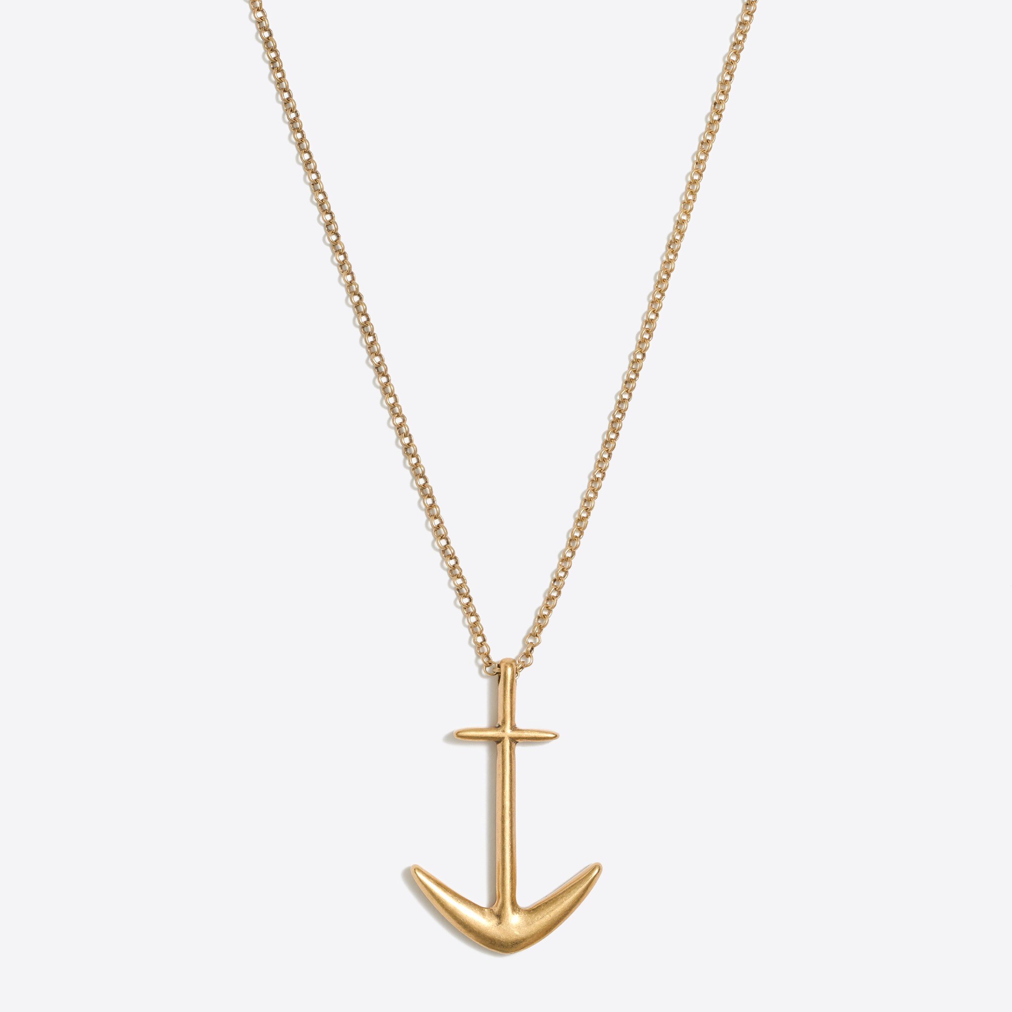 Golden anchor pendant necklace