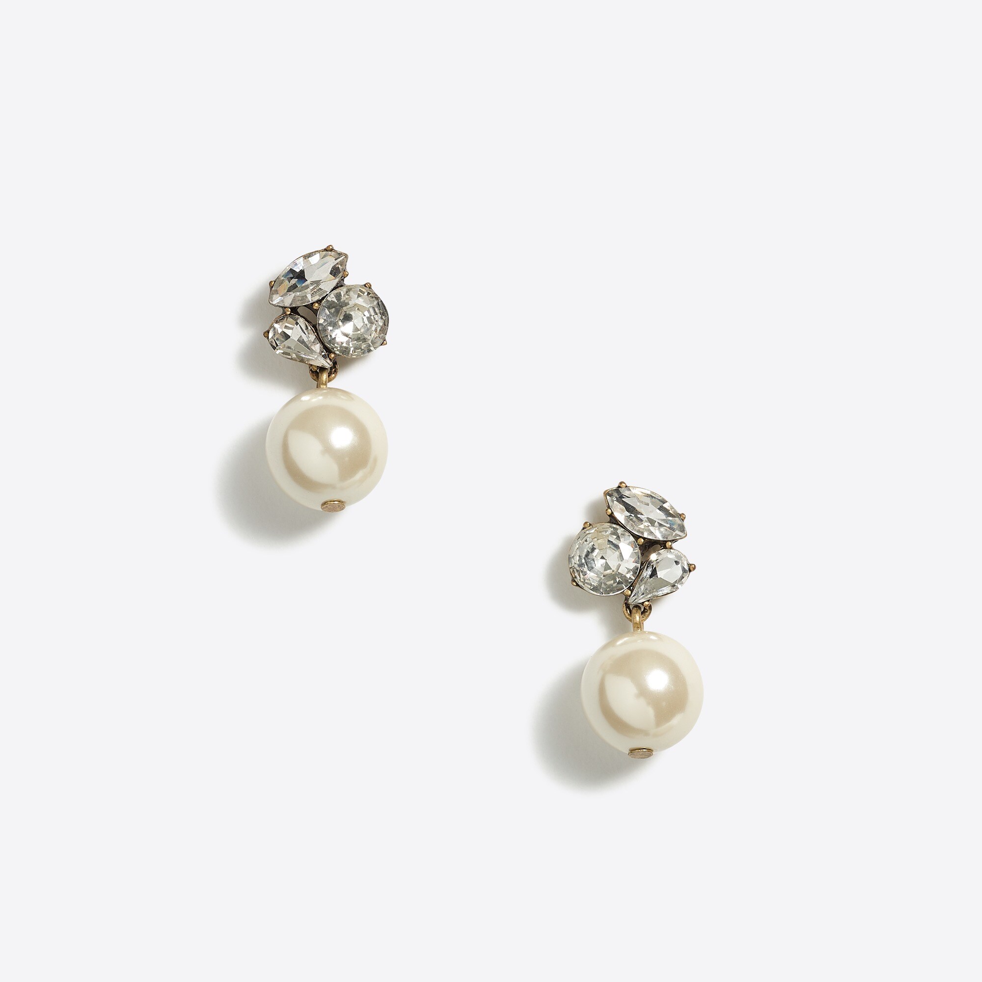 Pearl and crystal drop earrings
