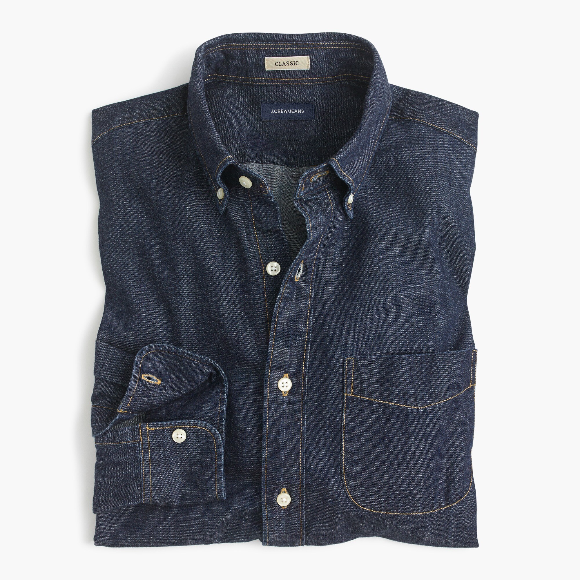 Lightweight denim shirt in dark wash