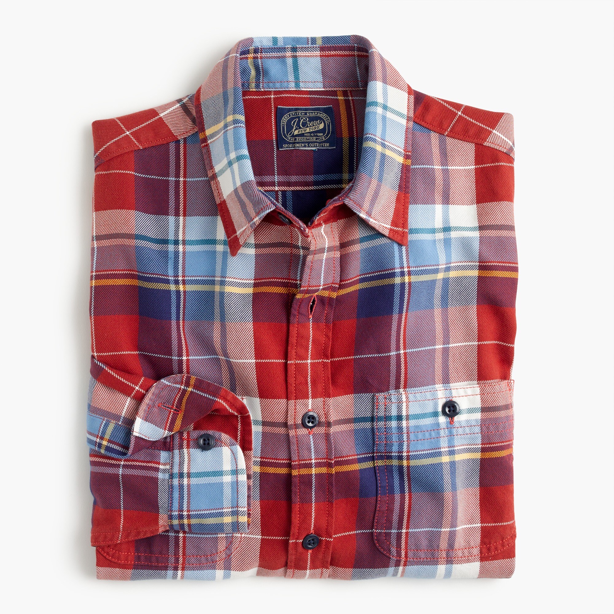 Midweight flannel shirt in large plaid