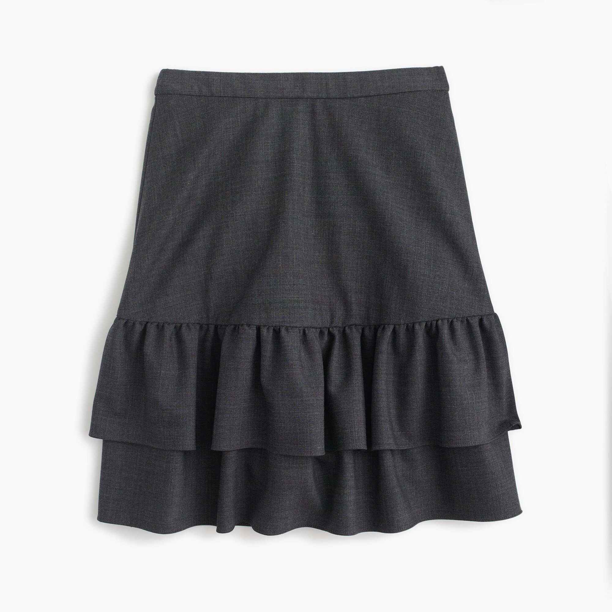 Wool Flannel Ruffle Skirt For Women J.Crew
