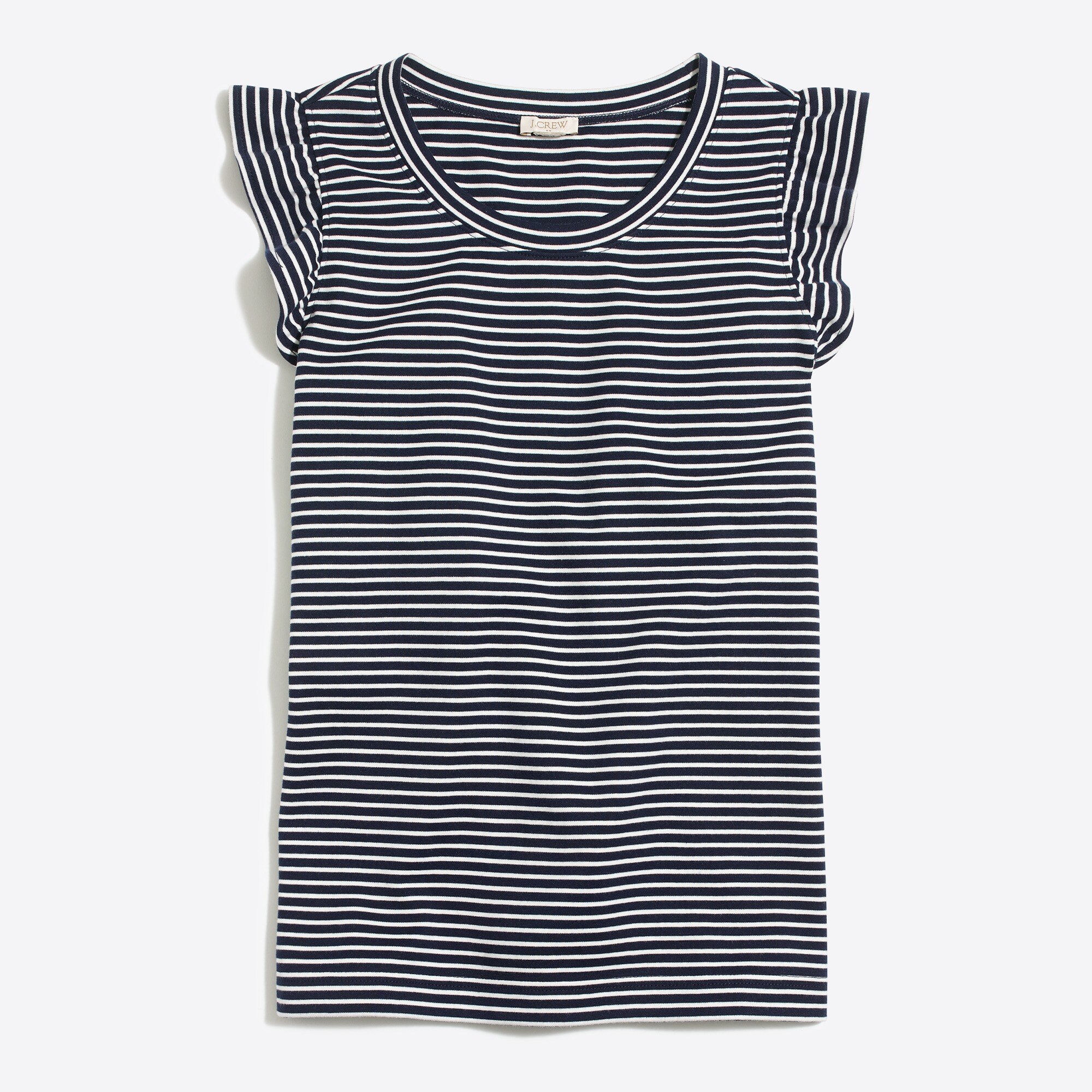 Striped ruffle tank top
