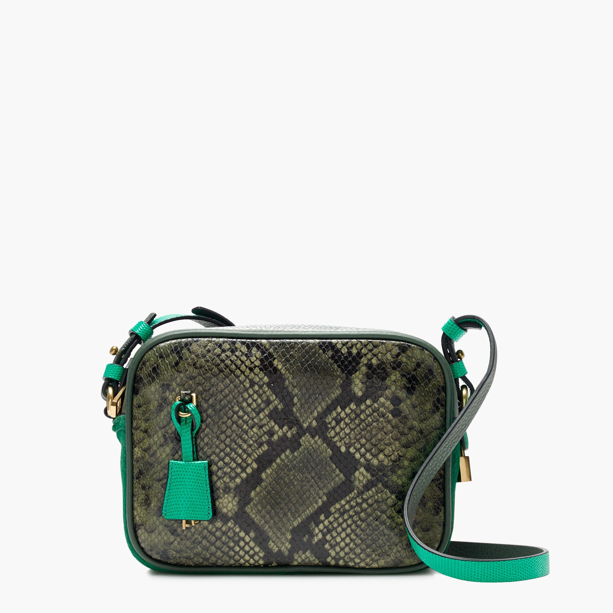 Signet bag in snakeskin-printed colorblock Italian leather : Women bags ...