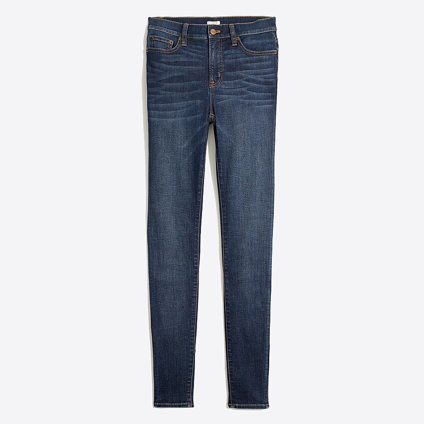 factory: classic blue wash high-rise skinny jean with 29" inseam for women, right side, view zoomed