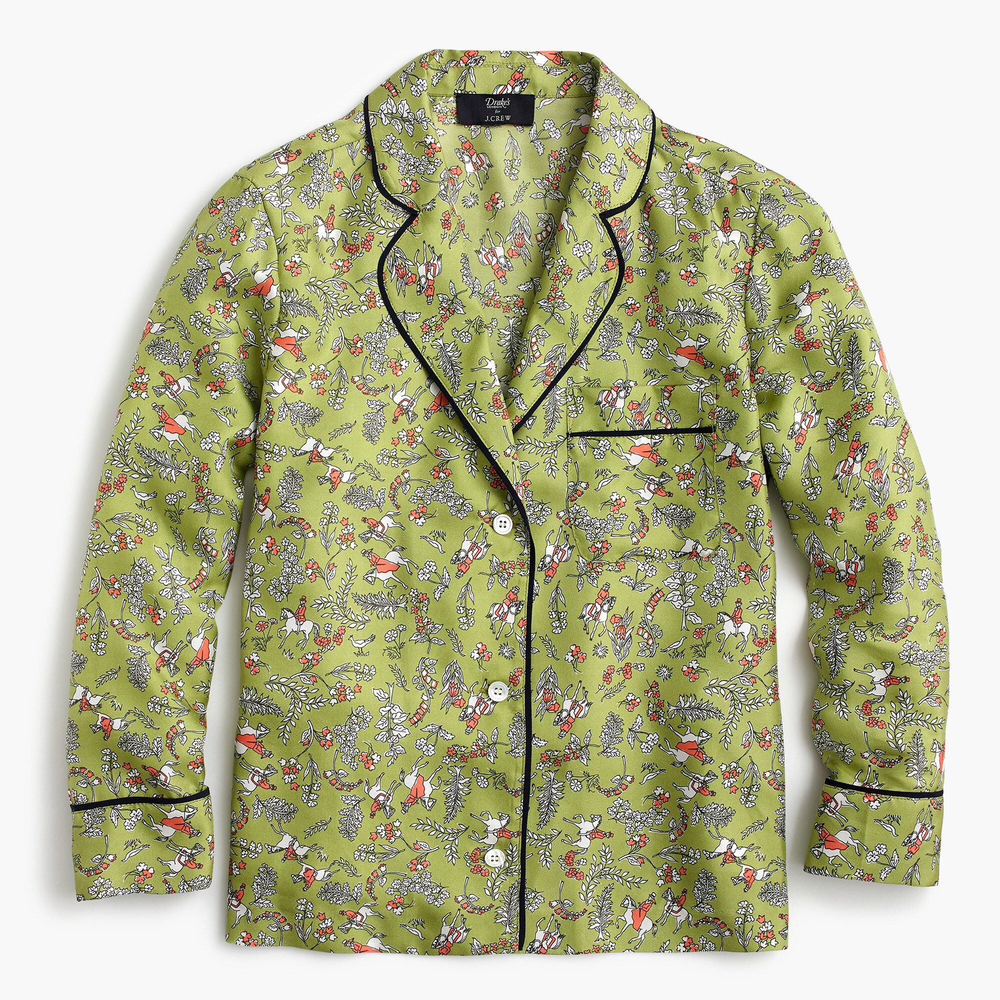 Collection Drake's® for J.Crew pajama top in horseback rider green