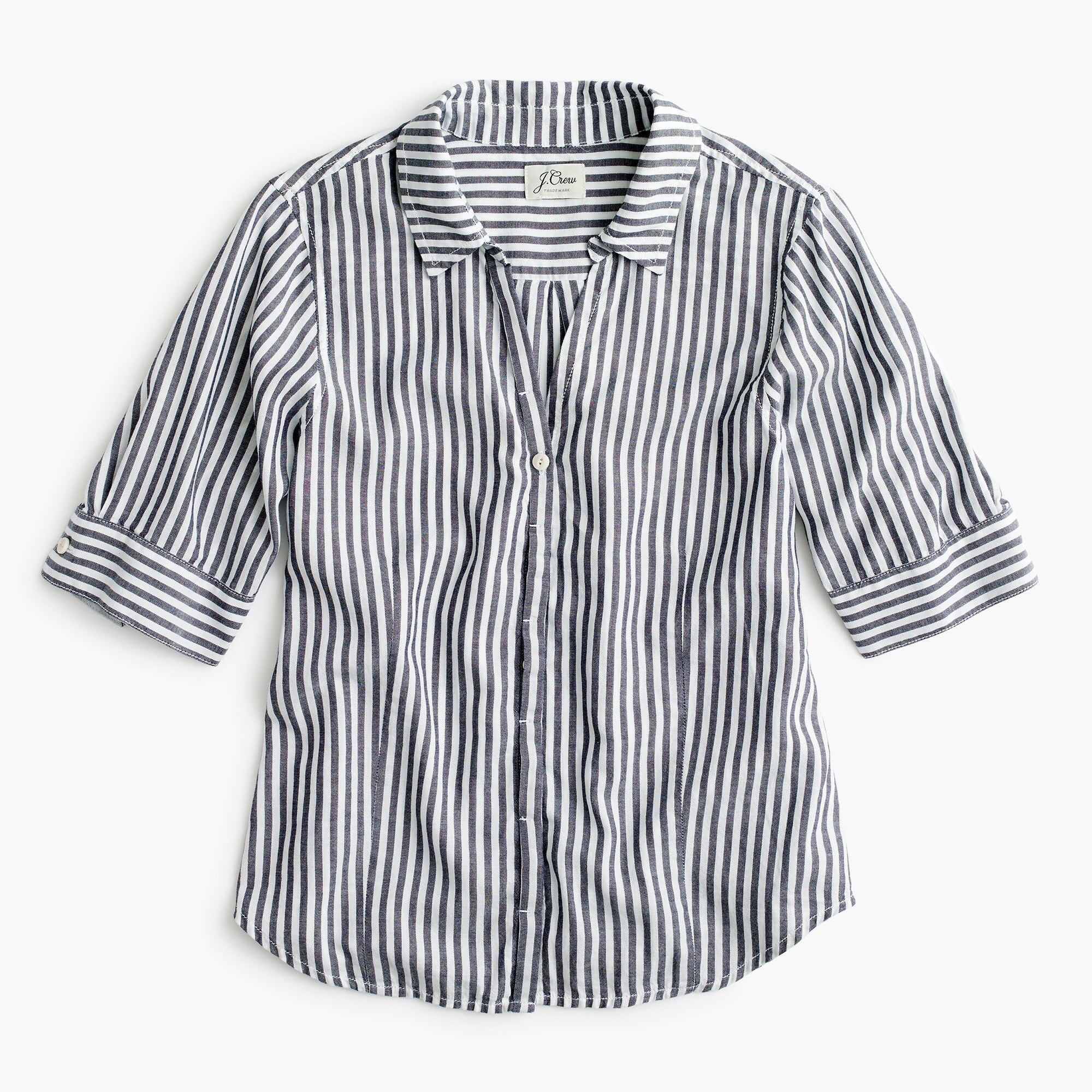 Short-sleeve button-up shirt in stripe