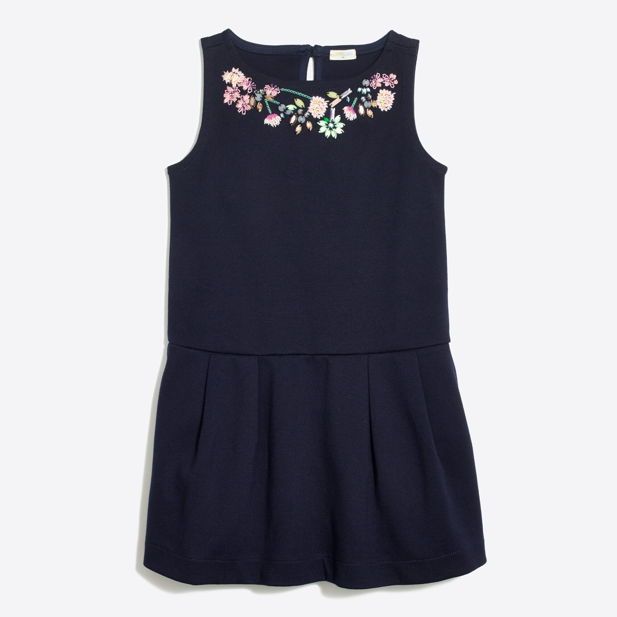 Girls' floral necklace ponte dress