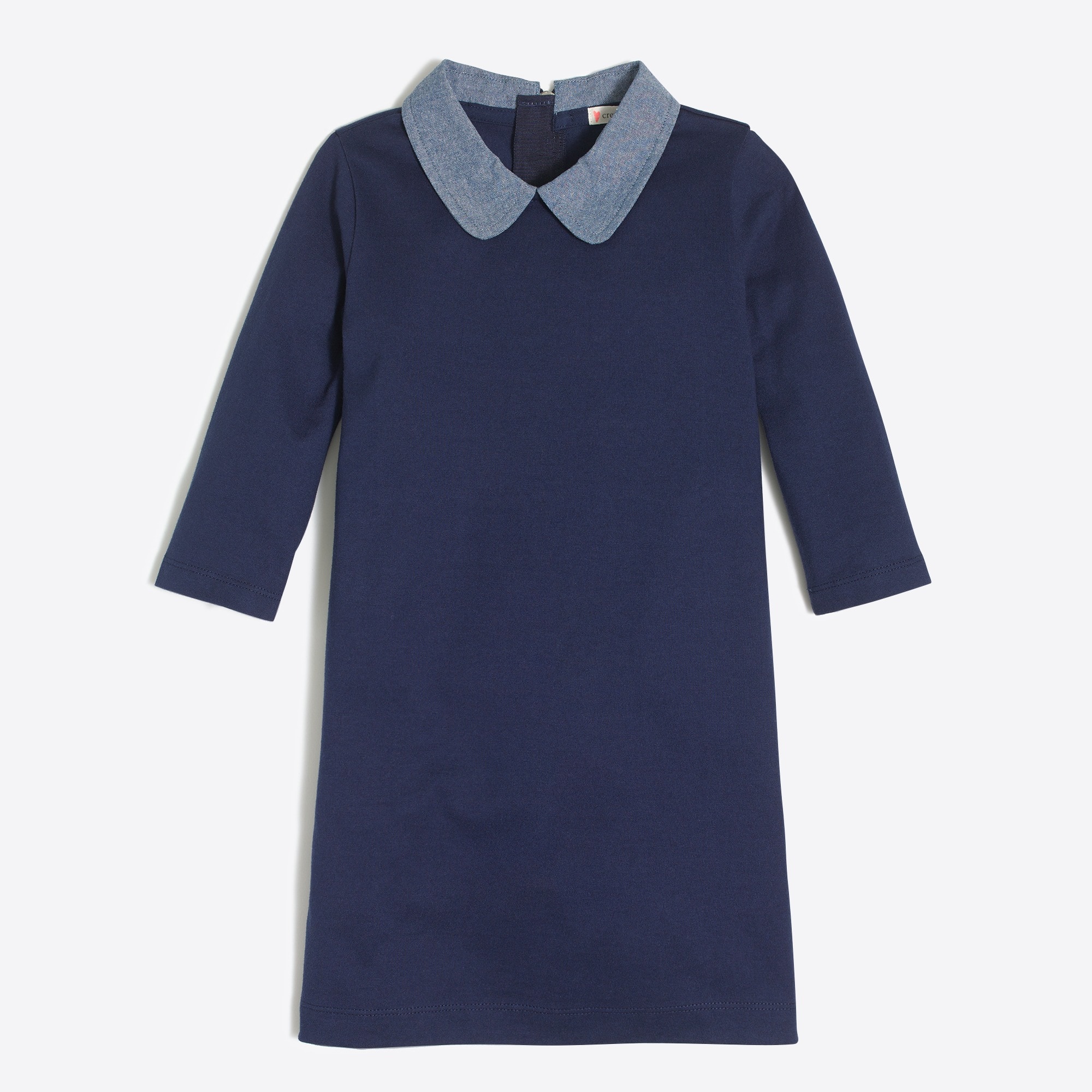 Girls' chambray peter pan collar dress