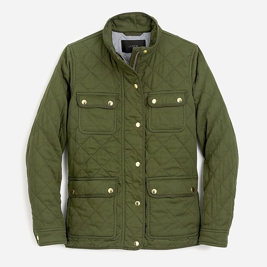 j.crew: quilted downtown field jacket for women, right side, view zoomed