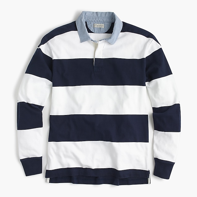 Rugby shirt in blue-and-white stripe : Men t-shirts & polos | J.Crew