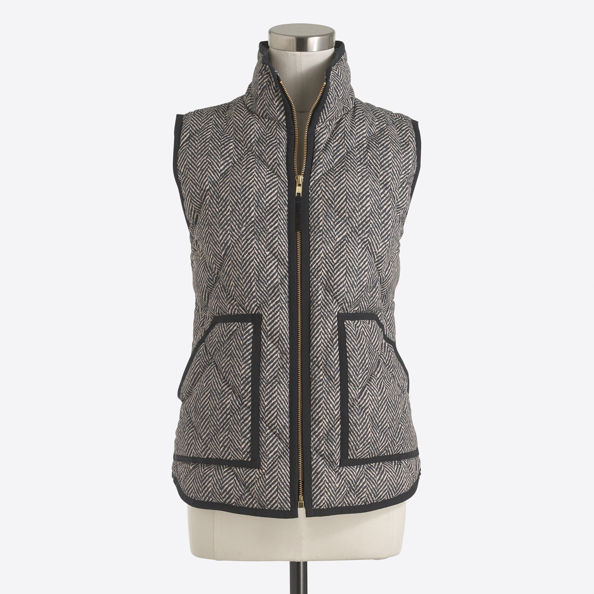 printed quilted puffer vest for women