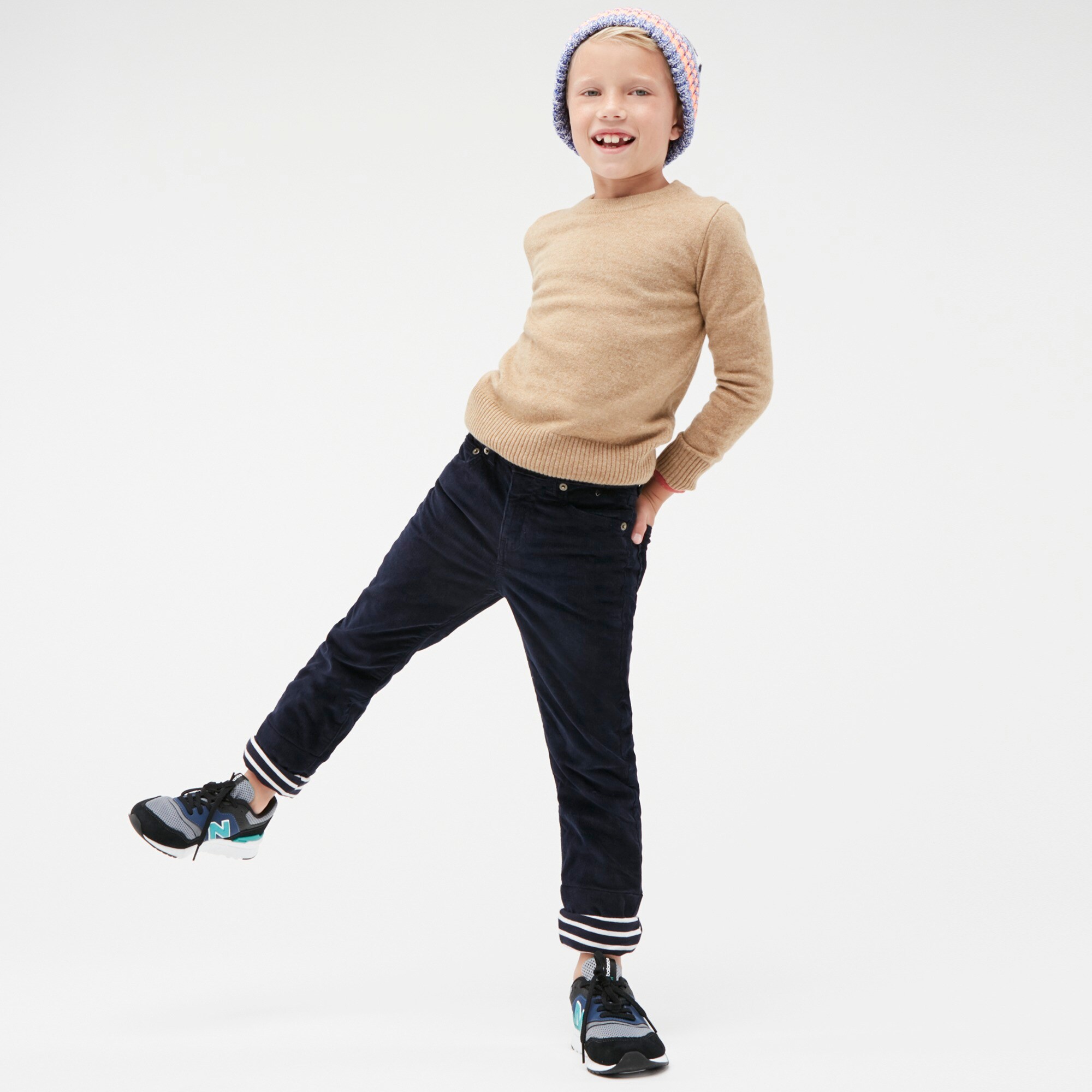 Boys' lined stretch corduroy pant