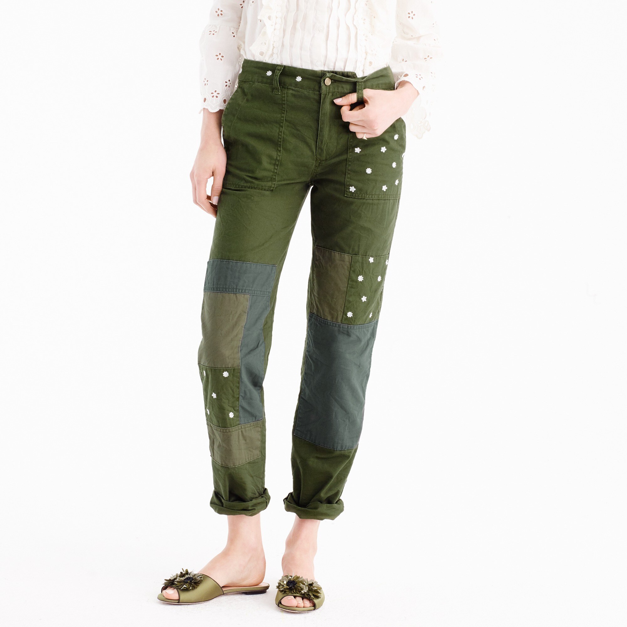 j crew boyfriend chino pant in polka dot
