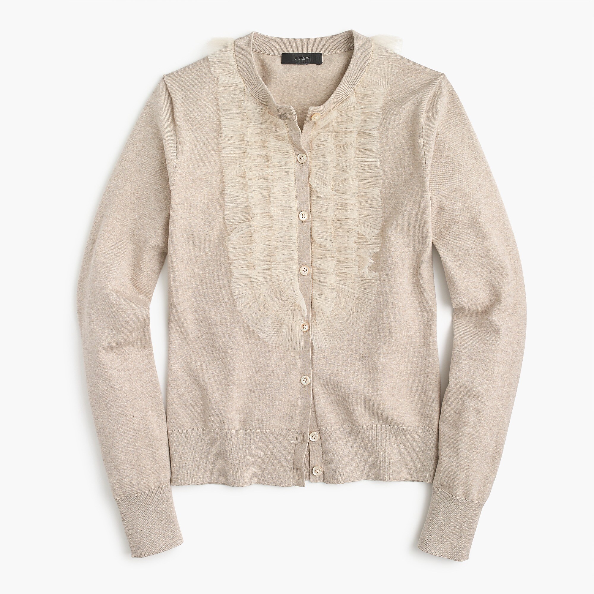 Cotton Jackie cardigan sweater with tulle : Women sweaters | J.Crew