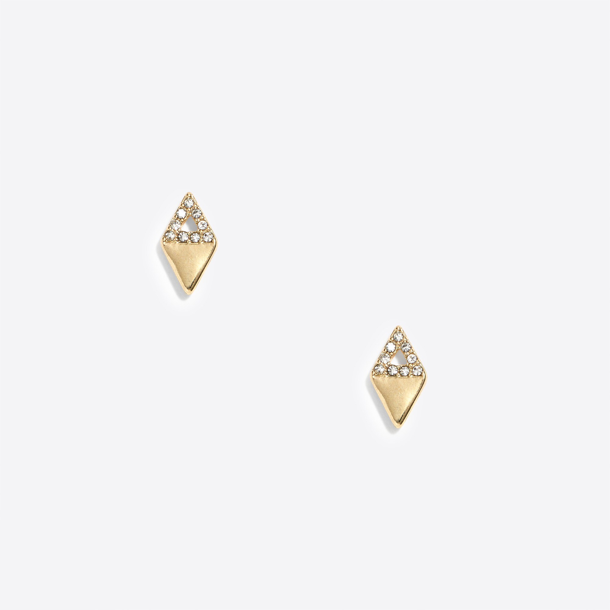 Half pavé stud earrings