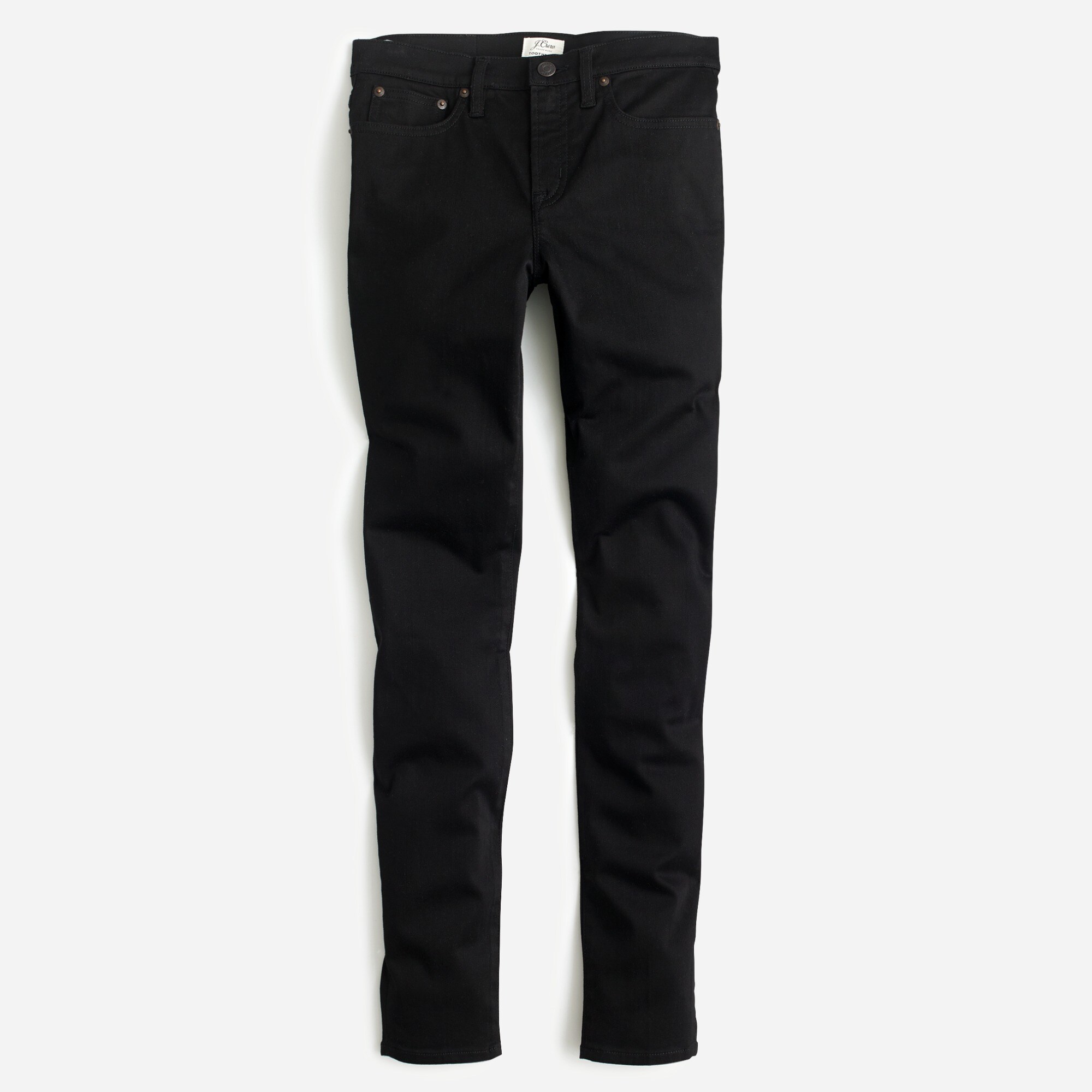 8" stretchy toothpick jean in true black