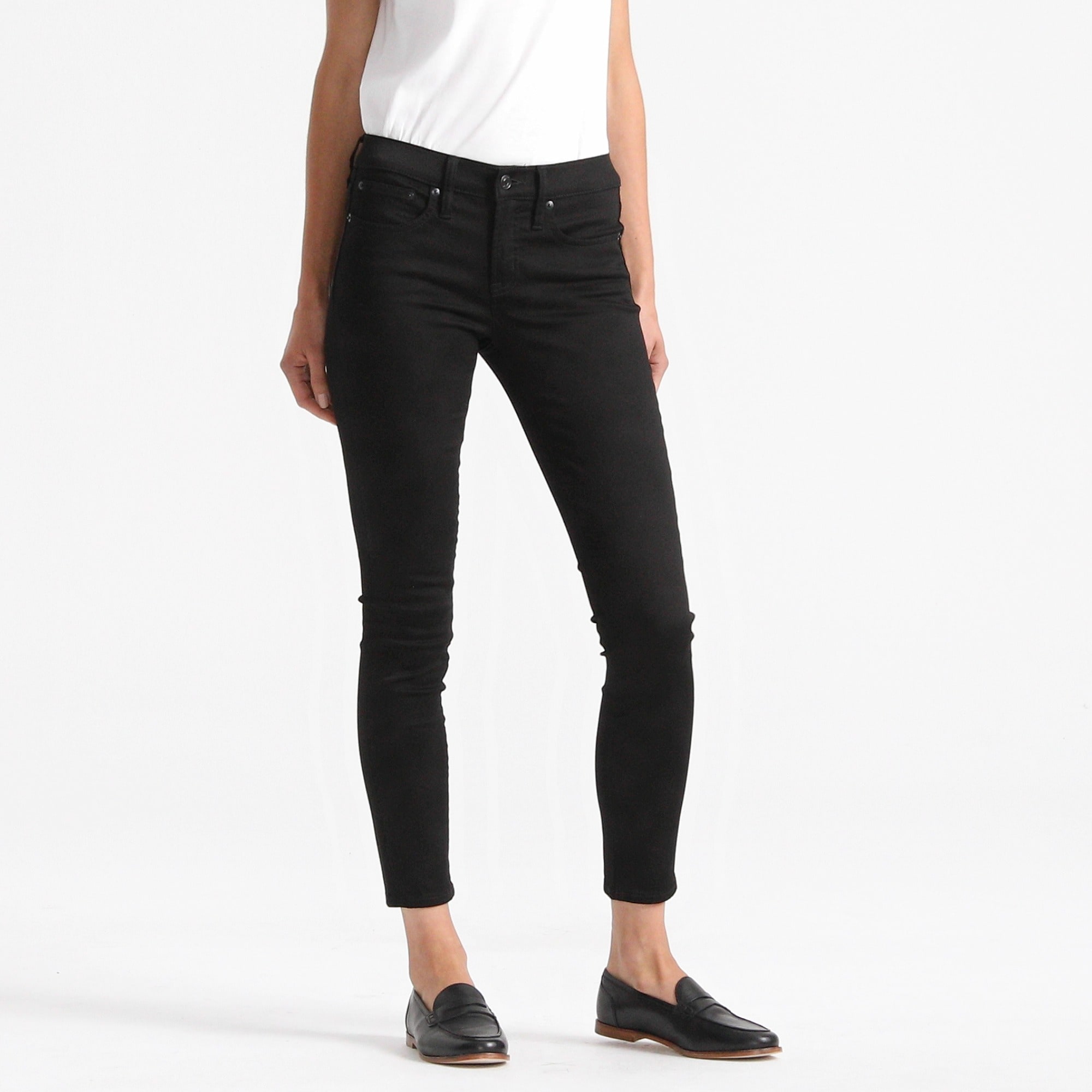 8" stretchy toothpick jean in true black