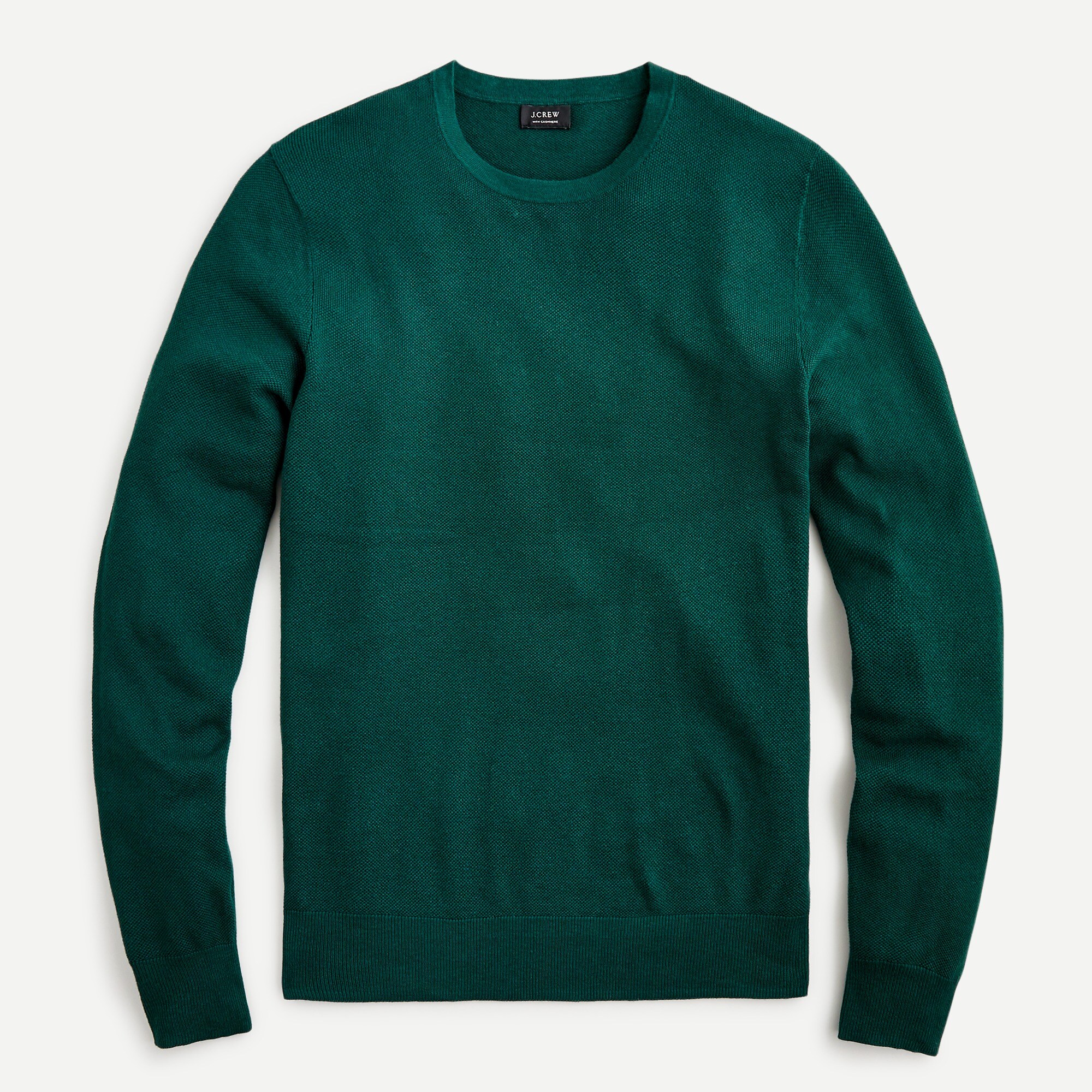 Cotton-cashmere piqué crewneck sweater