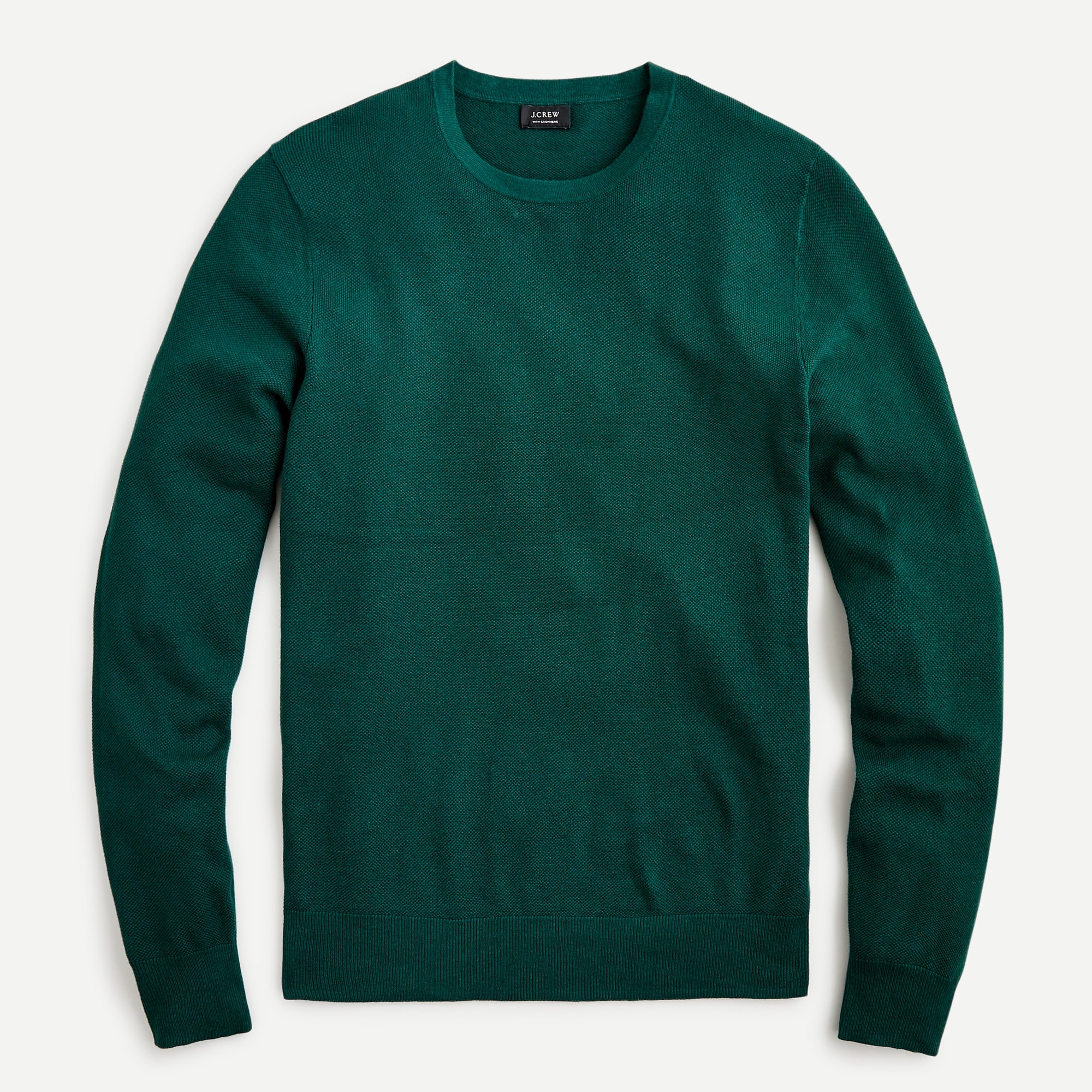 Cotton-cashmere piqué crewneck sweater