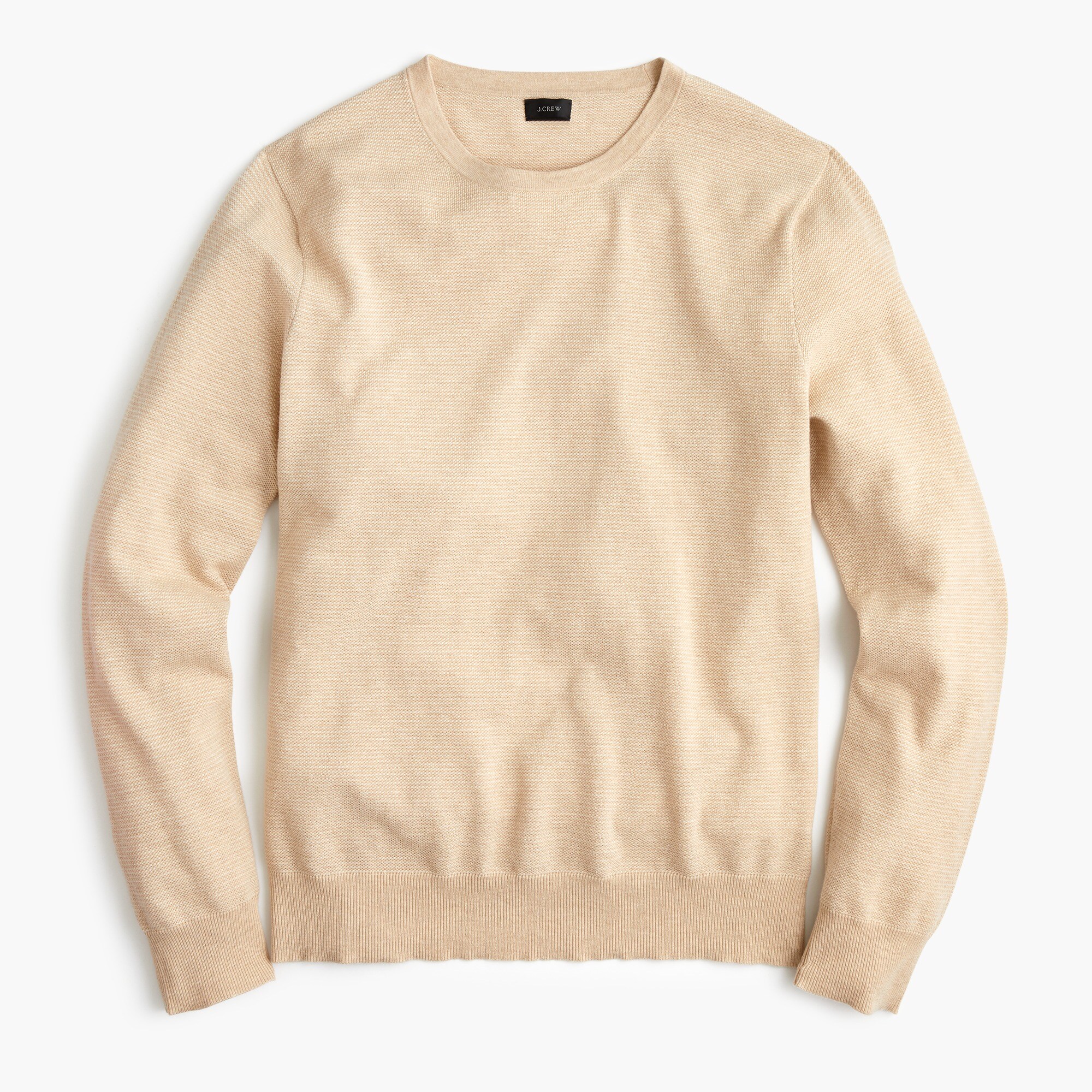 Men's CottonCashmere Piqué Crew Neck Sweater In Bird'SEye Stitch