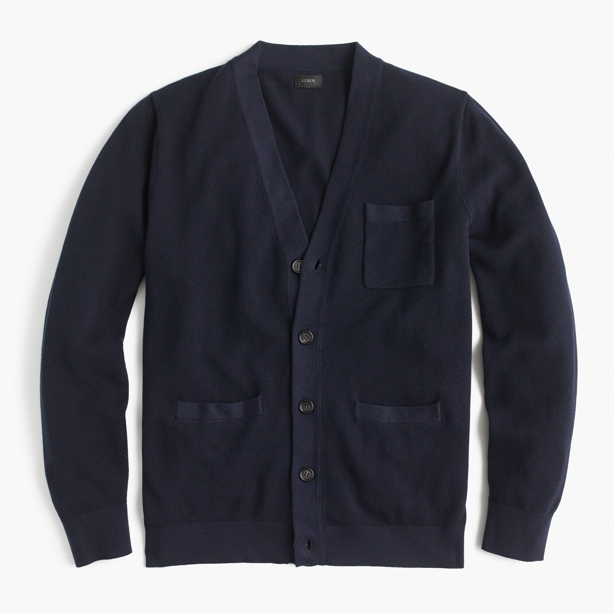Cotton-cashmere Piqué Cardigan Sweater For Men | J.Crew