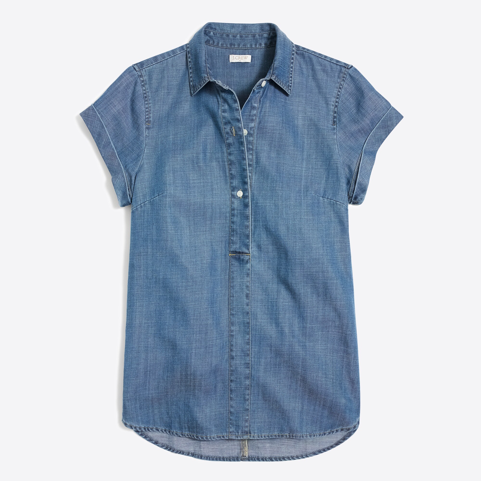 Chambray short-sleeve popover