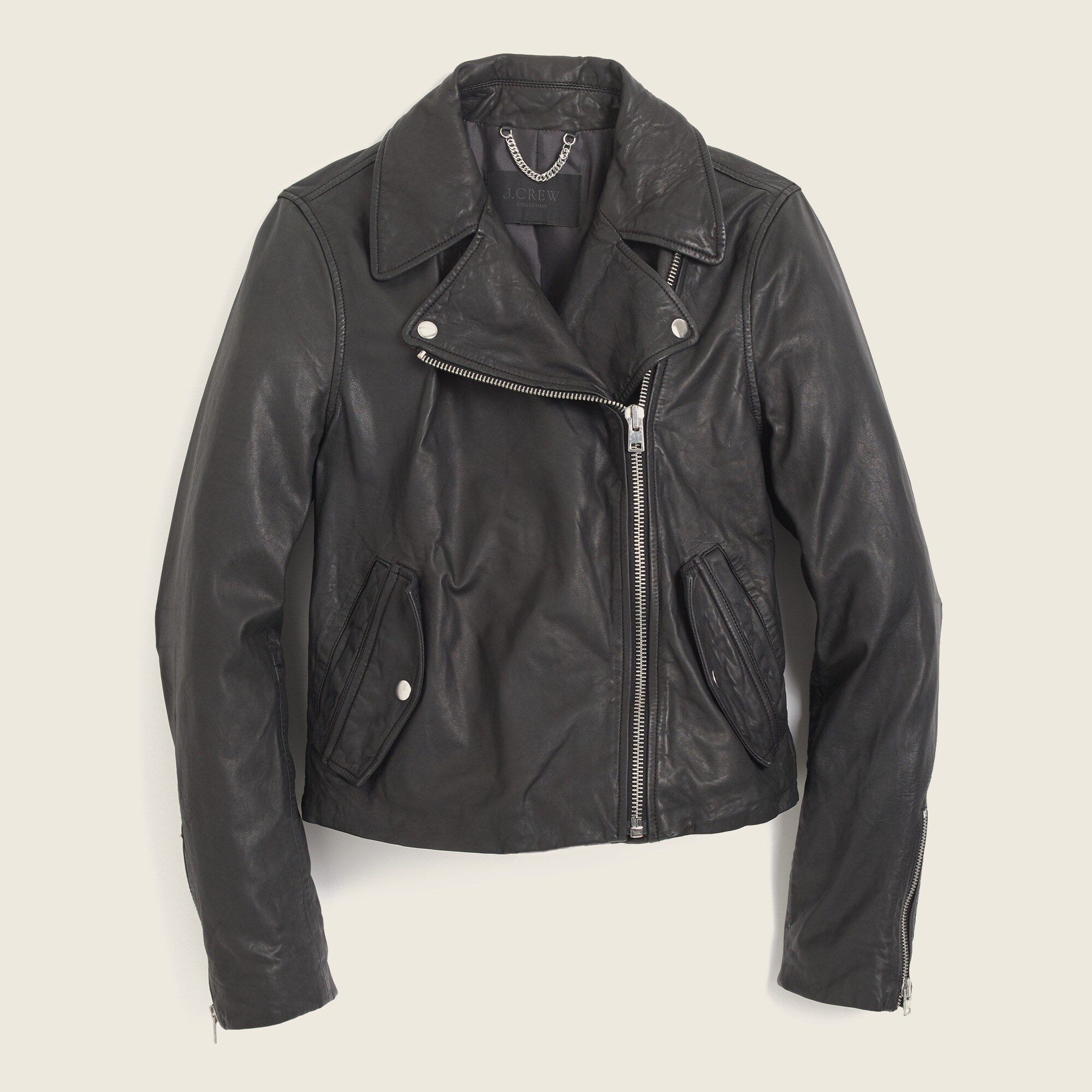 J.Crew: Collection Washed Leather Motorcycle Jacket For Women