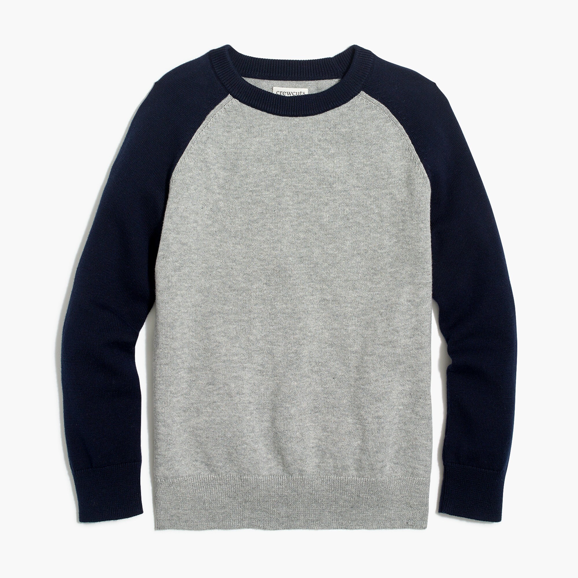 Boys' colorblock baseball crewneck sweater
