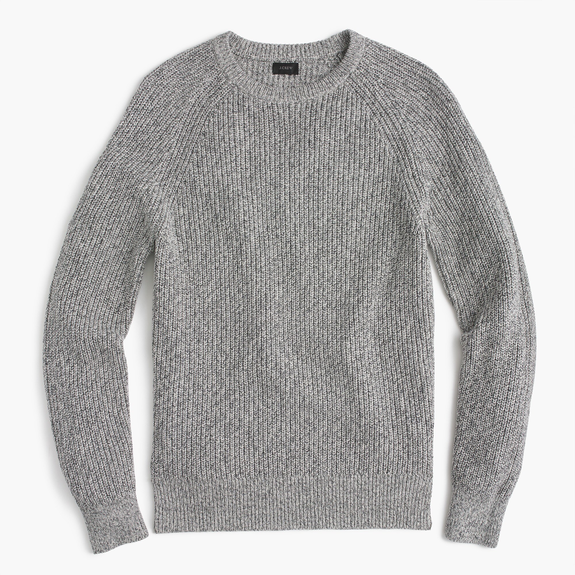 Marled cotton raglan-sleeve crewneck sweater